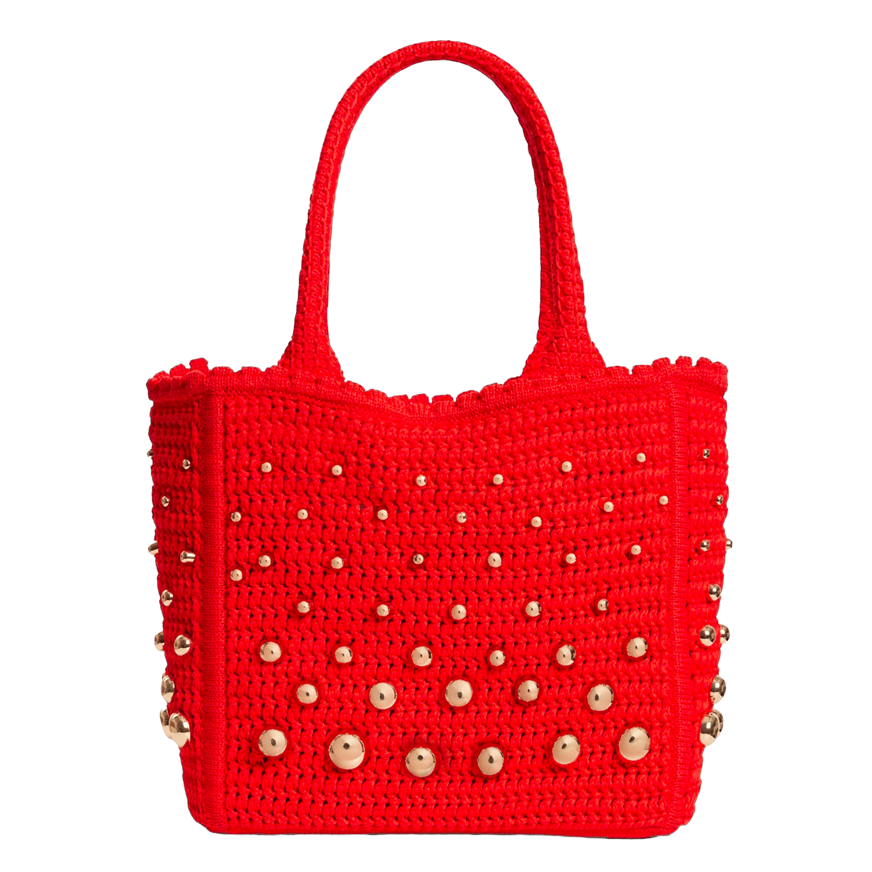 Sac en maille crochet à studs SANDRO Rouge