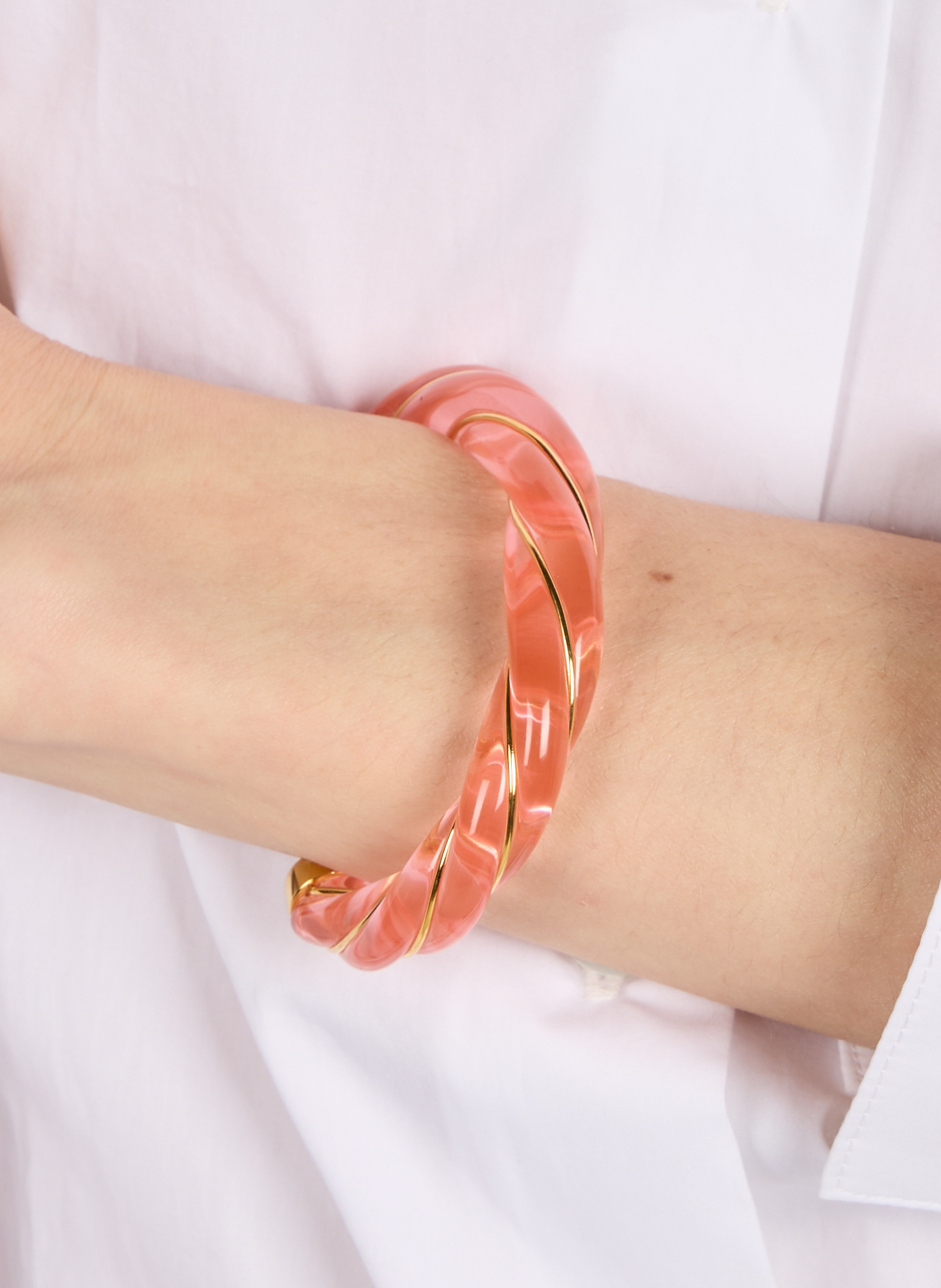 Bracelet manchette torsadé Diana AURELIE BIDERMANN Rose