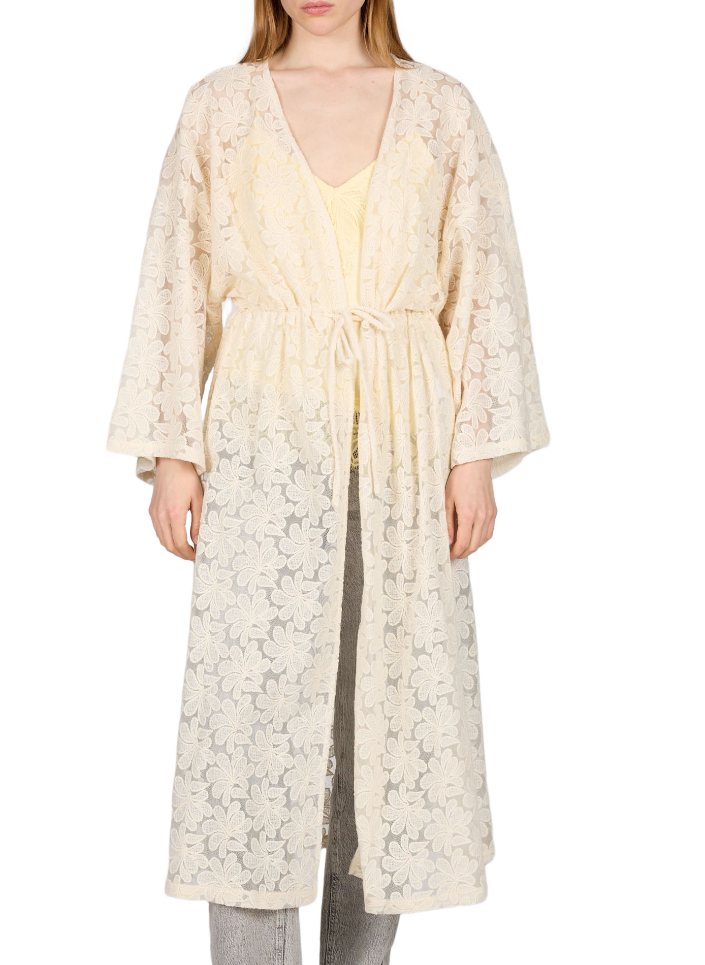 Abito da spiaggia Viodetti in pizzo di misto cotone VILA Beige