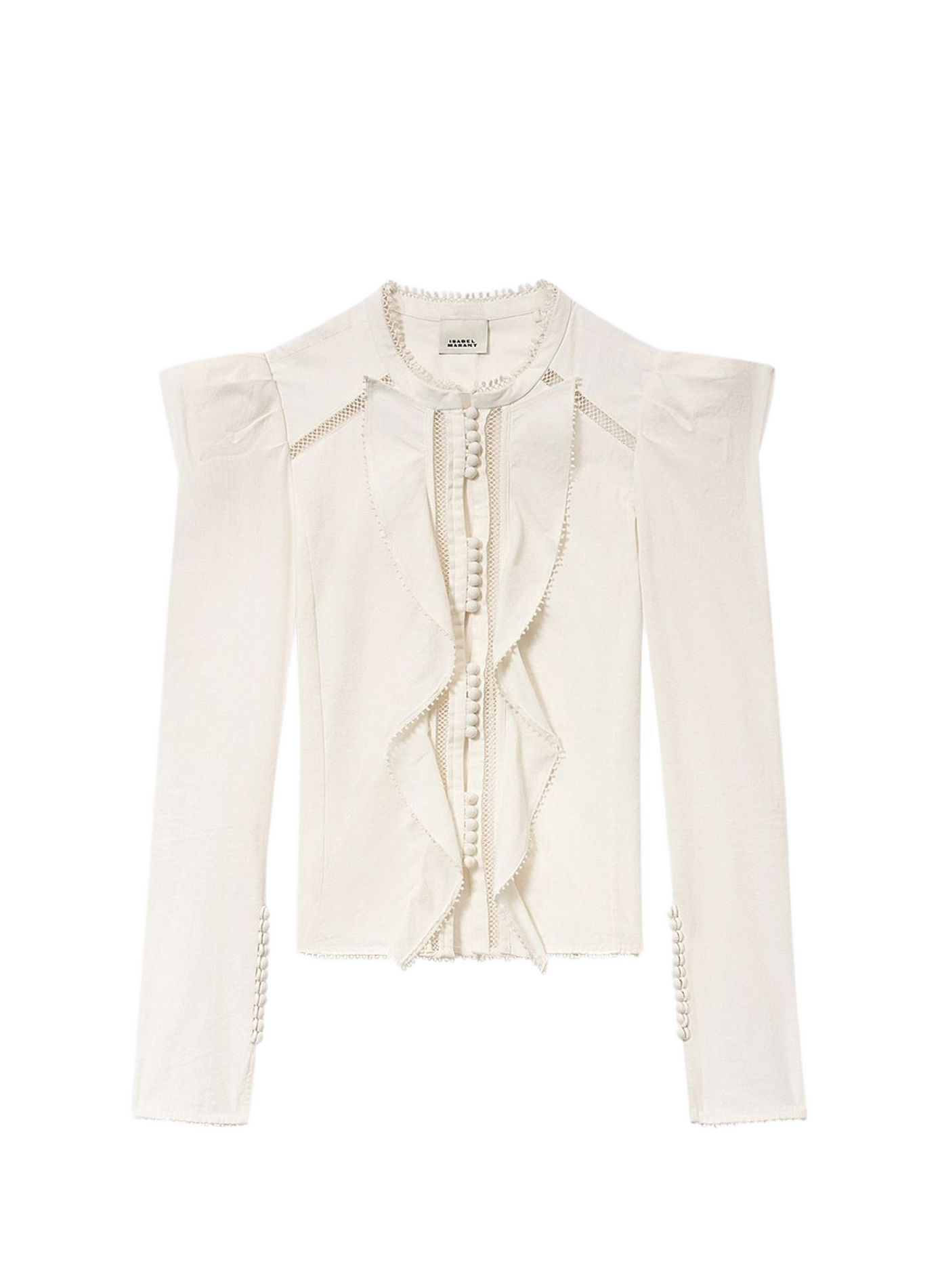 Calina ruffled cotton shirt. ISABEL MARANT White