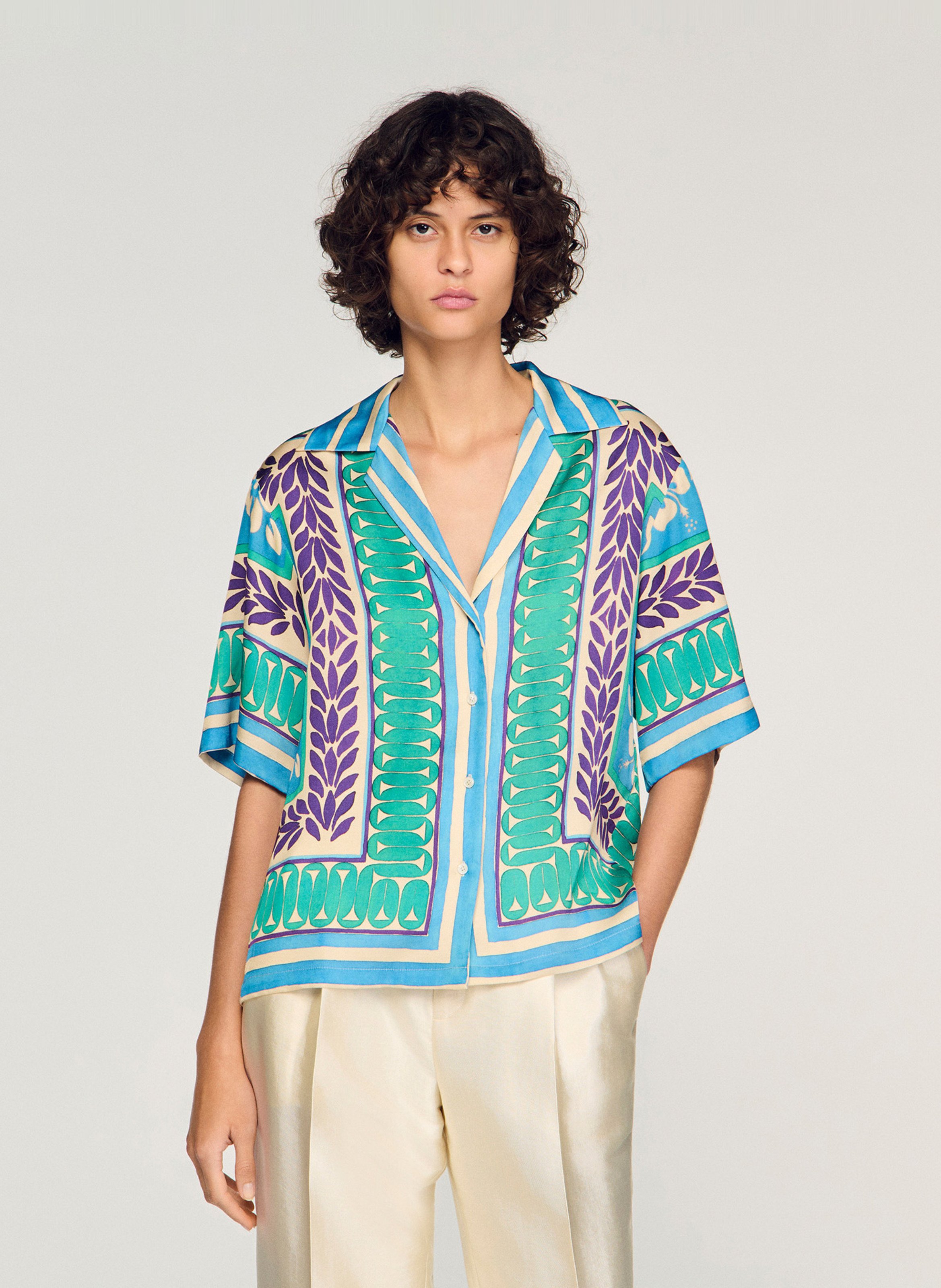 Chemise large imprimée SANDRO Vert