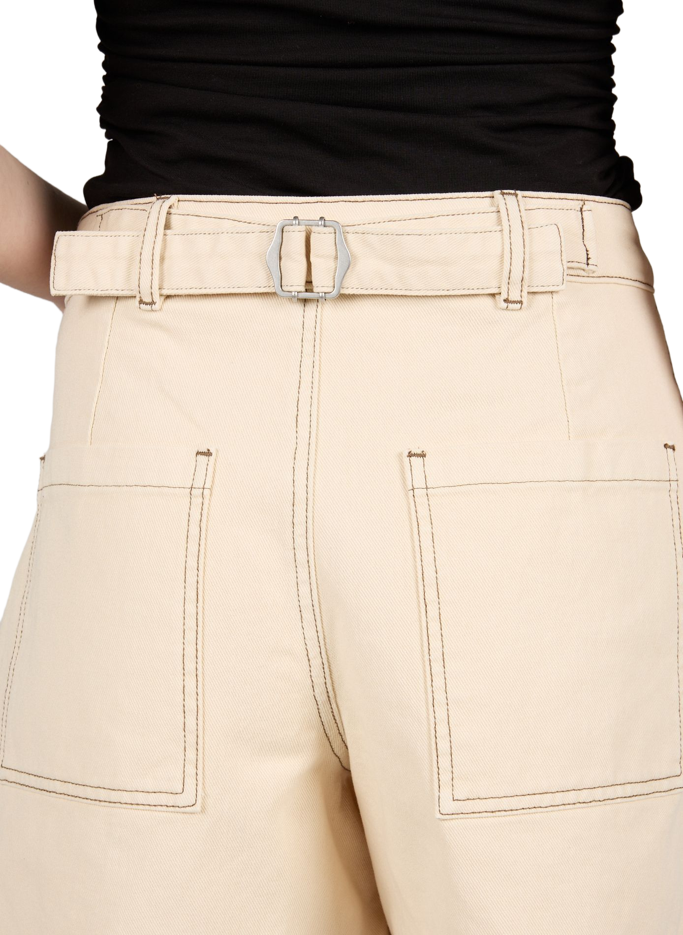 Andrea short in cotton denim OBJECT Beige