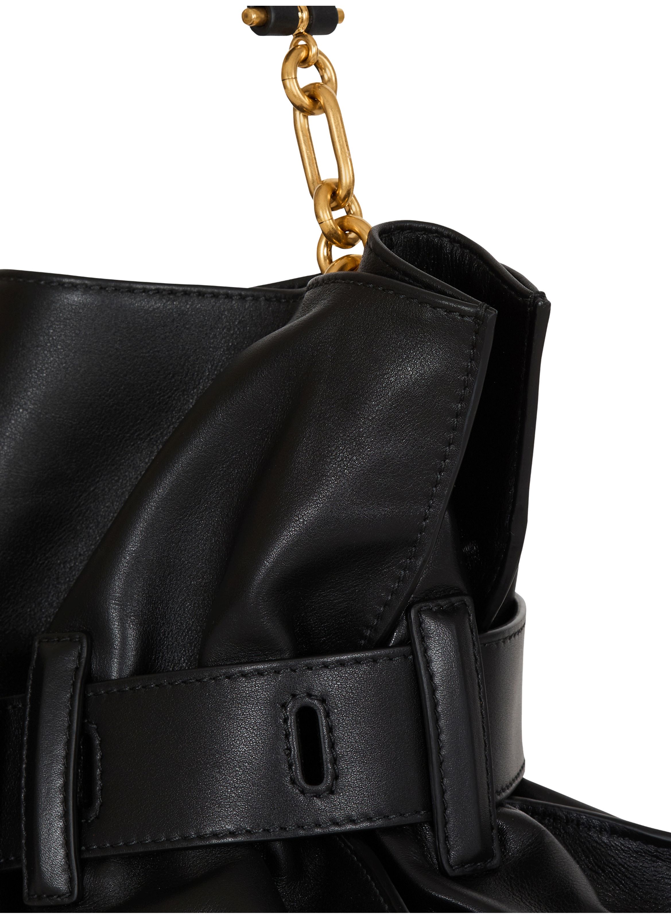 Sac anthem medium en cuir lisse BALMAIN Noir