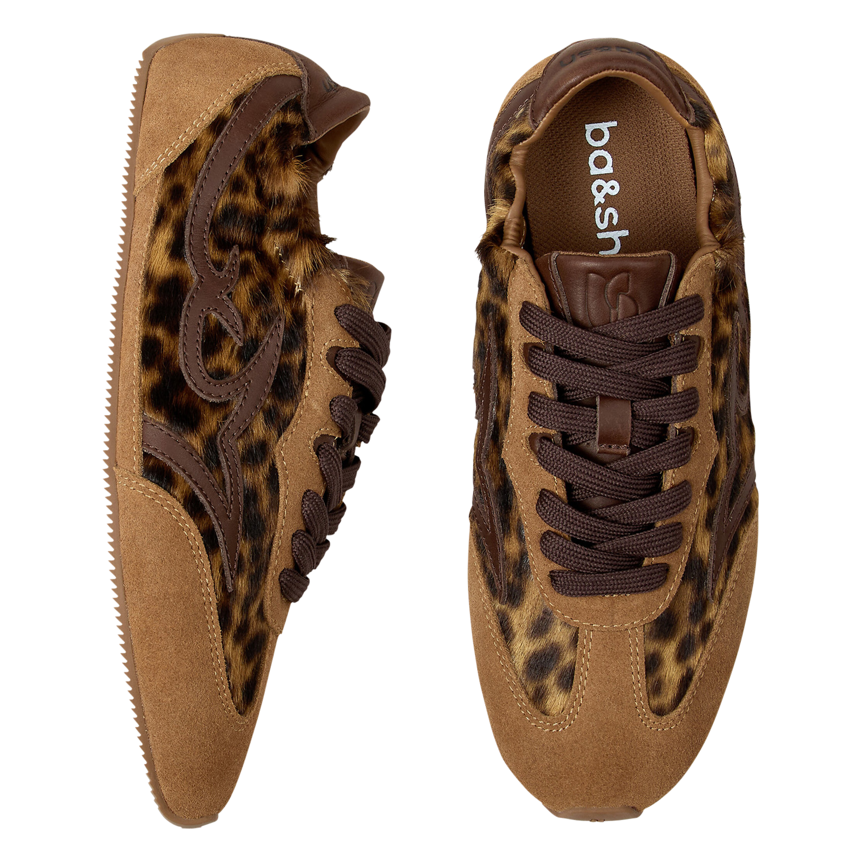 Baskets basses en cuir celleste BA&SH Marron