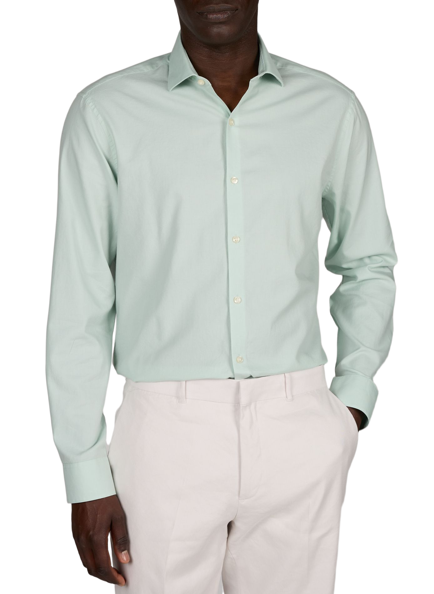 Slim fit shirt in blended cotton CALVIN KLEIN Green