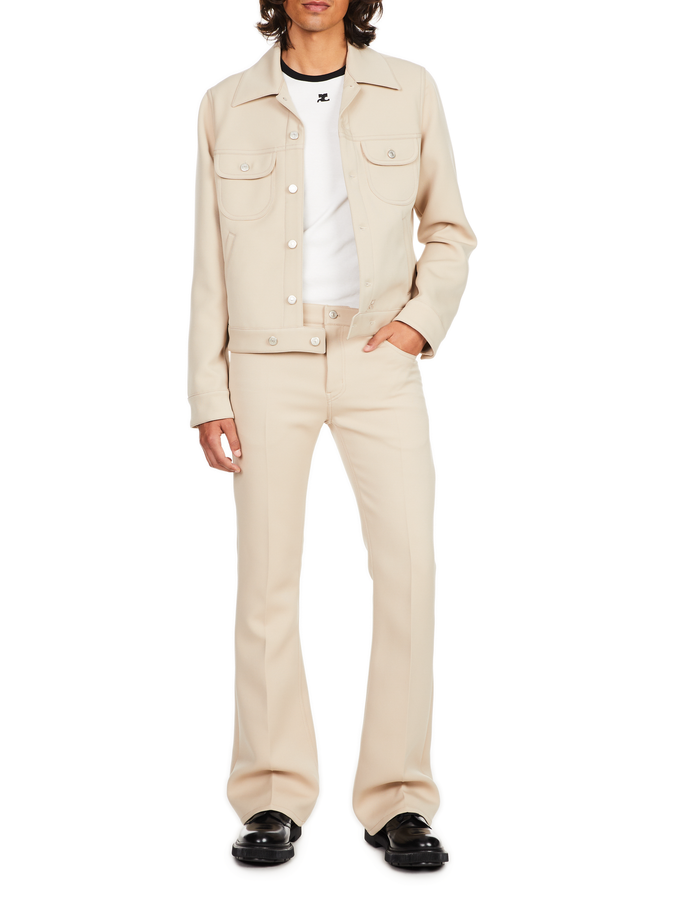 Pantalon boot-cut Signature 70's COURRÈGES Beige