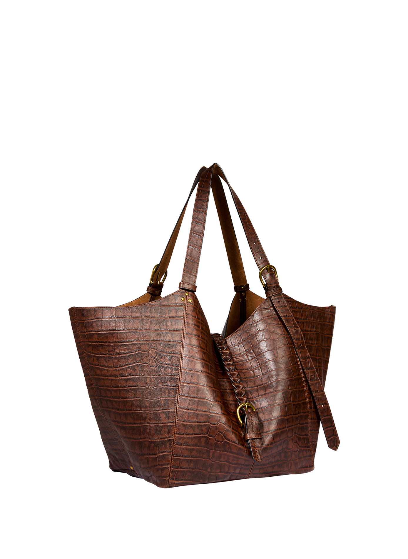 Joseph M Shopper-Tasche aus Schafsleder mit Krokodil-Effekt JÉRÔME DREYFUSS Braun