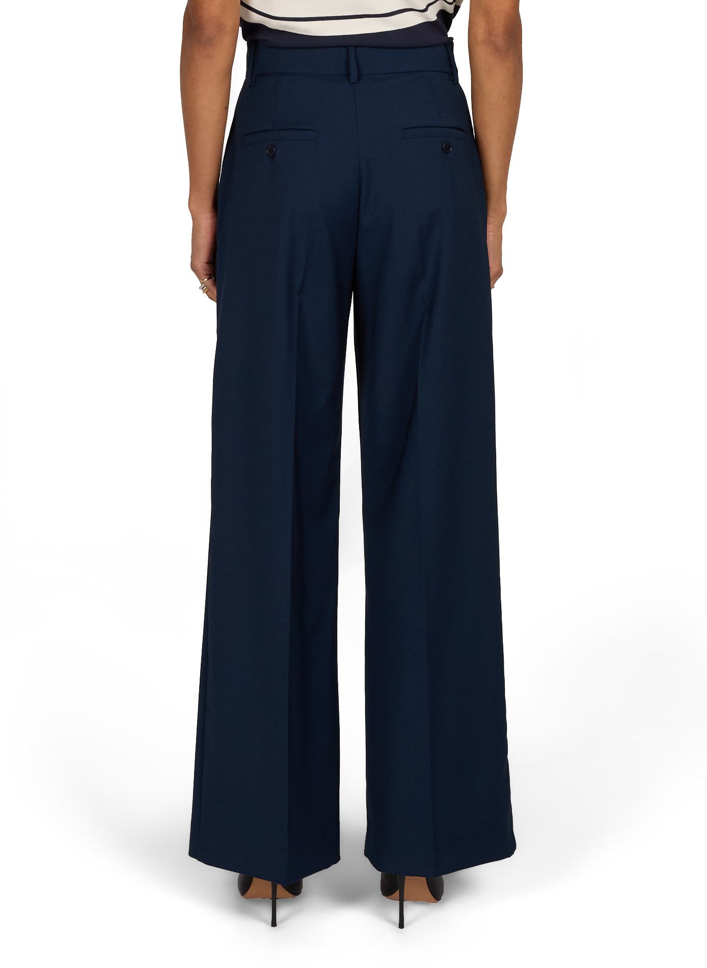 High-waisted wool pleated trousers MAX MARA WEEK END Blue