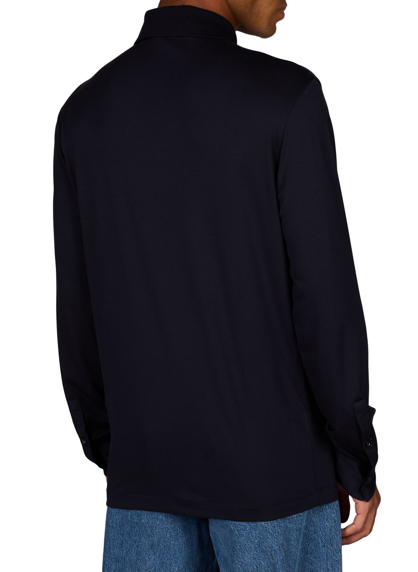 Polo regular-fit à manches longues EMPORIO ARMANI Bleu