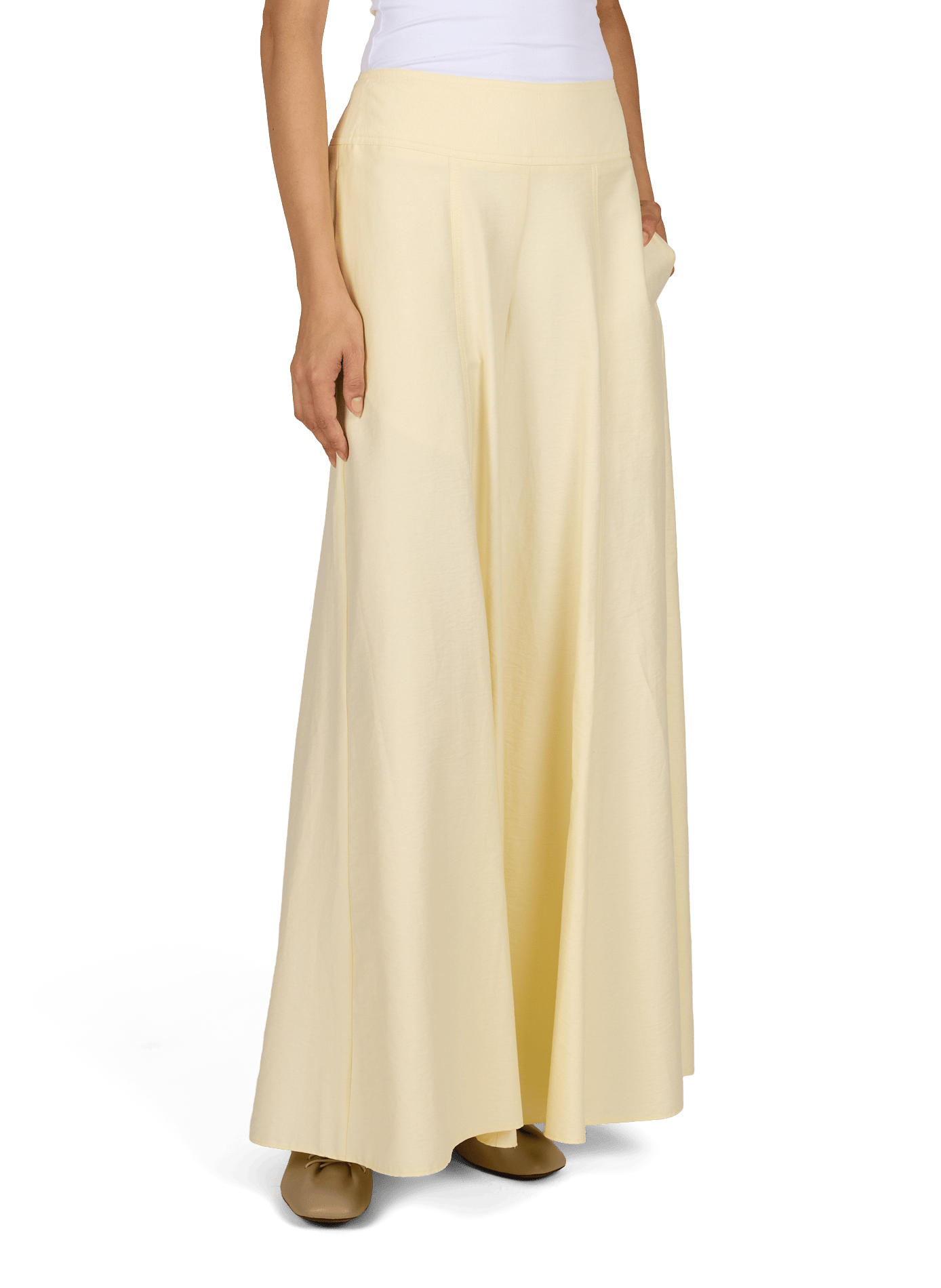 Weite Baumwollhose TOPSHOP Beige