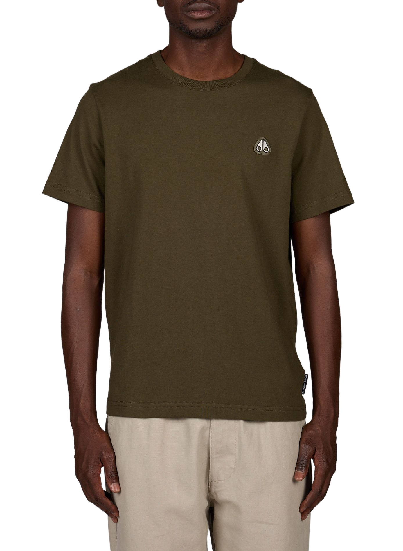 Round-neck cotton T-shirt MOOSE KNUCKLES Khaki