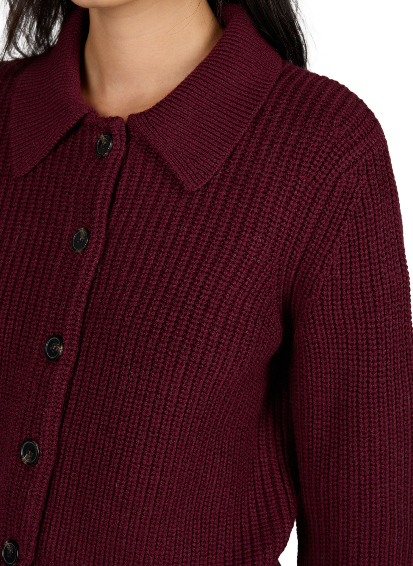 Ribbed virgin wool cardigan A.P.C. Red