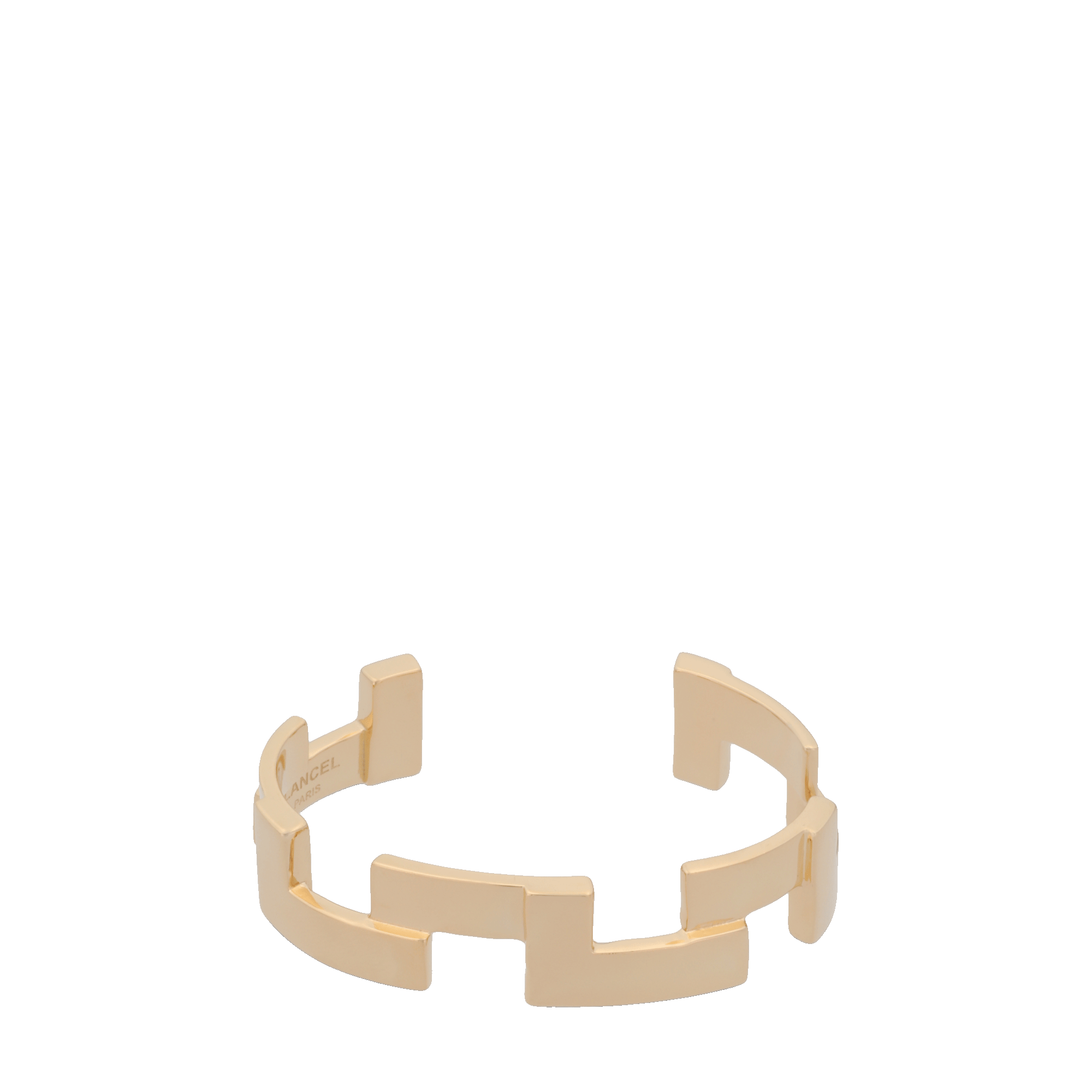 Armband met smalle manchet in goudtint, van messing metaal, minimalistisch ontwerp. LANCEL Goud