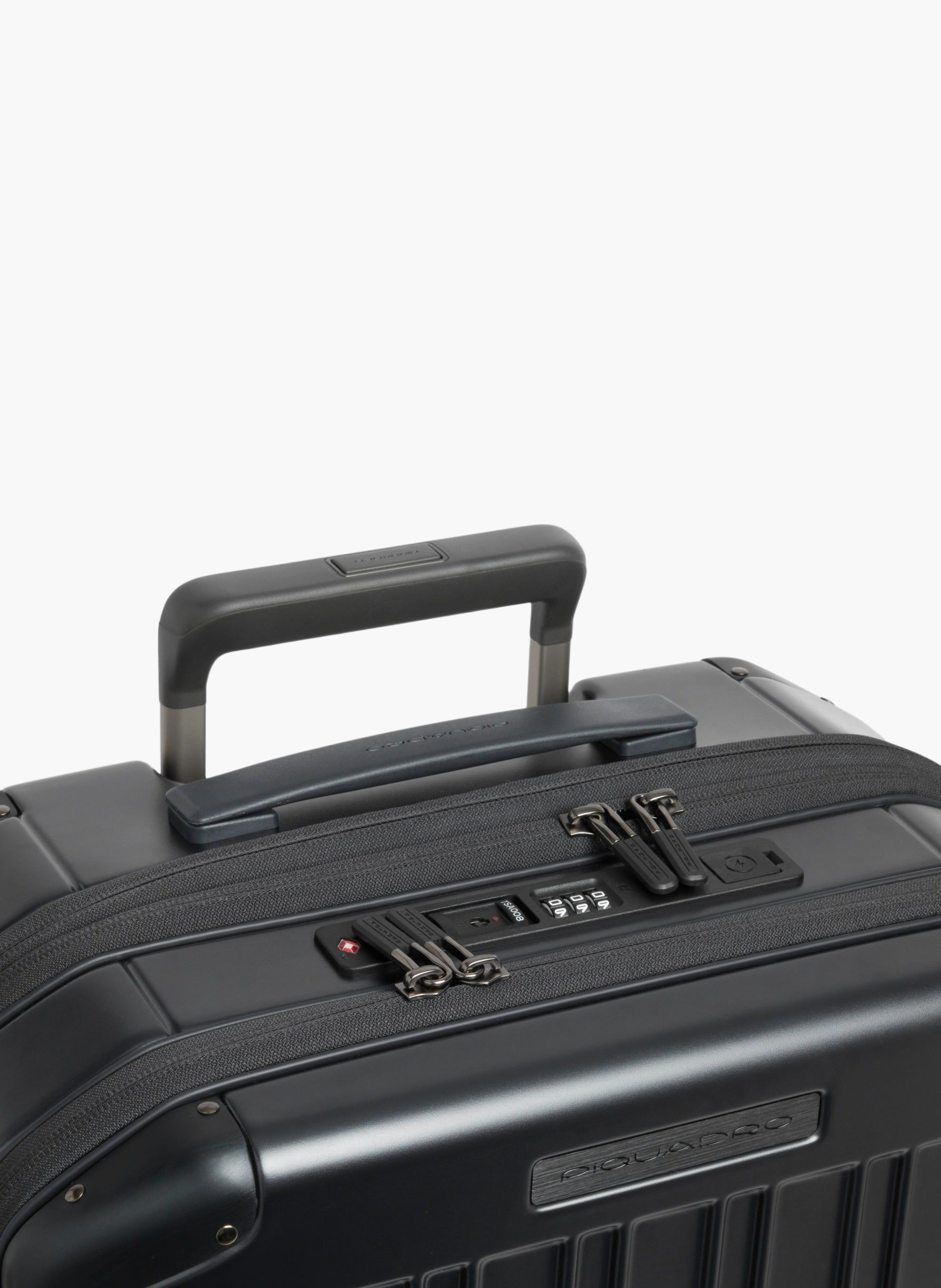 Valise cabine pour ordinateur avec deux ouvertures PIQUADRO Noir