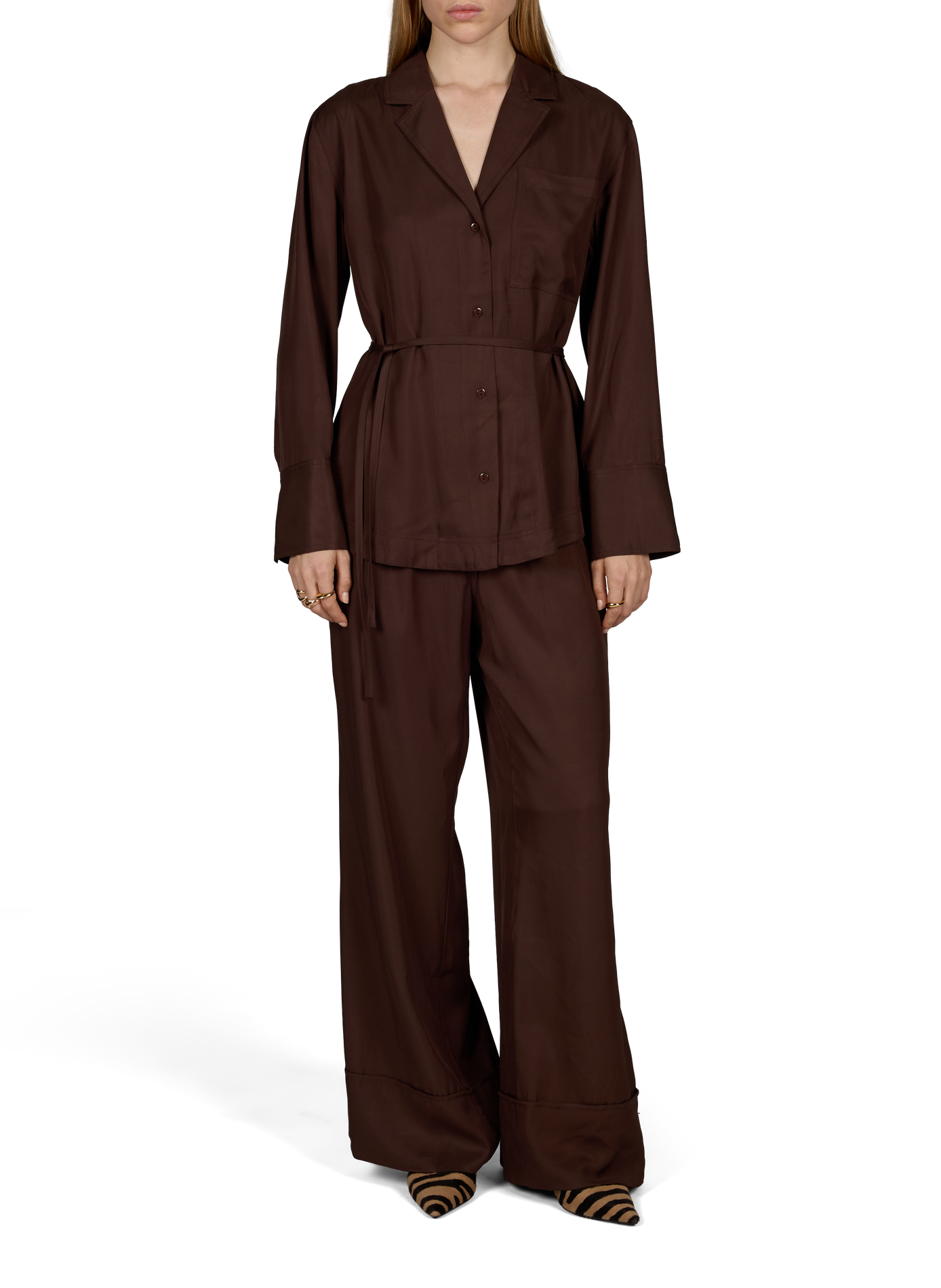 Weite Baumwollhose ROUGE EDIT Braun