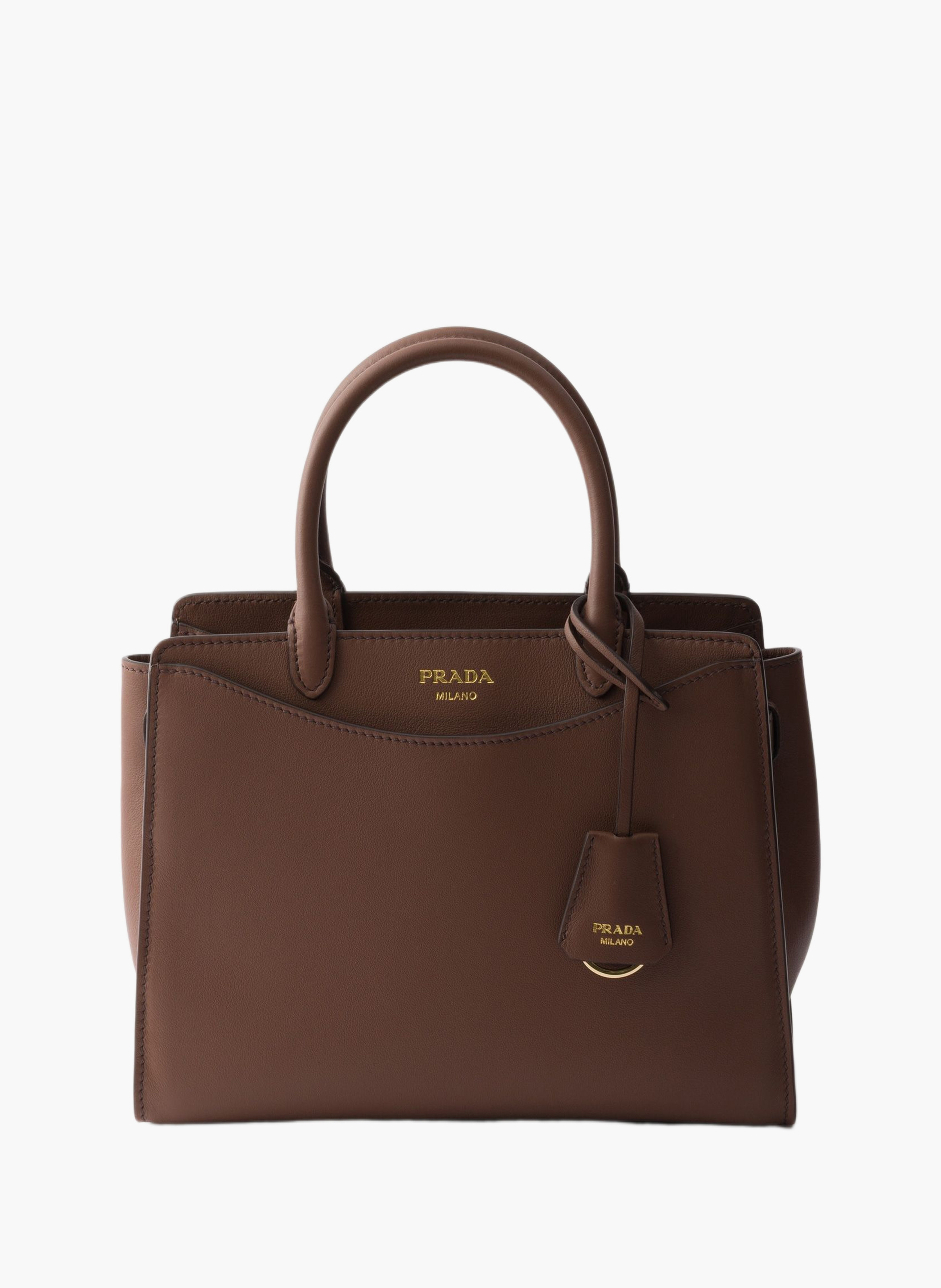Sac à main prada prelude en cuir de taille moyenne PRADA Marron