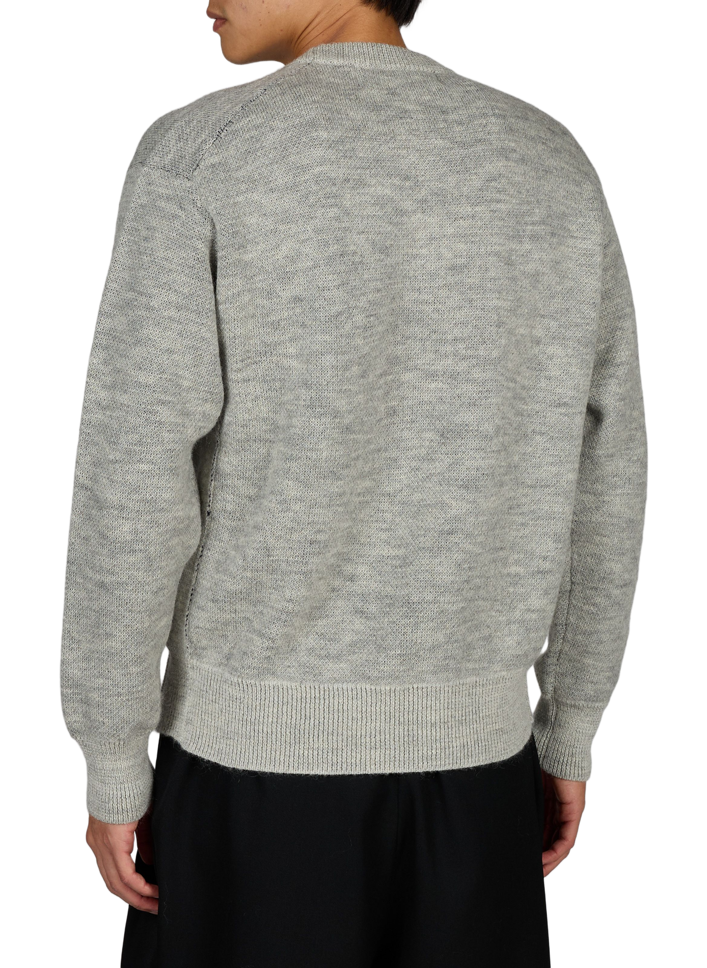 Straight fit round neck wool blend sweater COMME DES GARCONS HOMME Grey