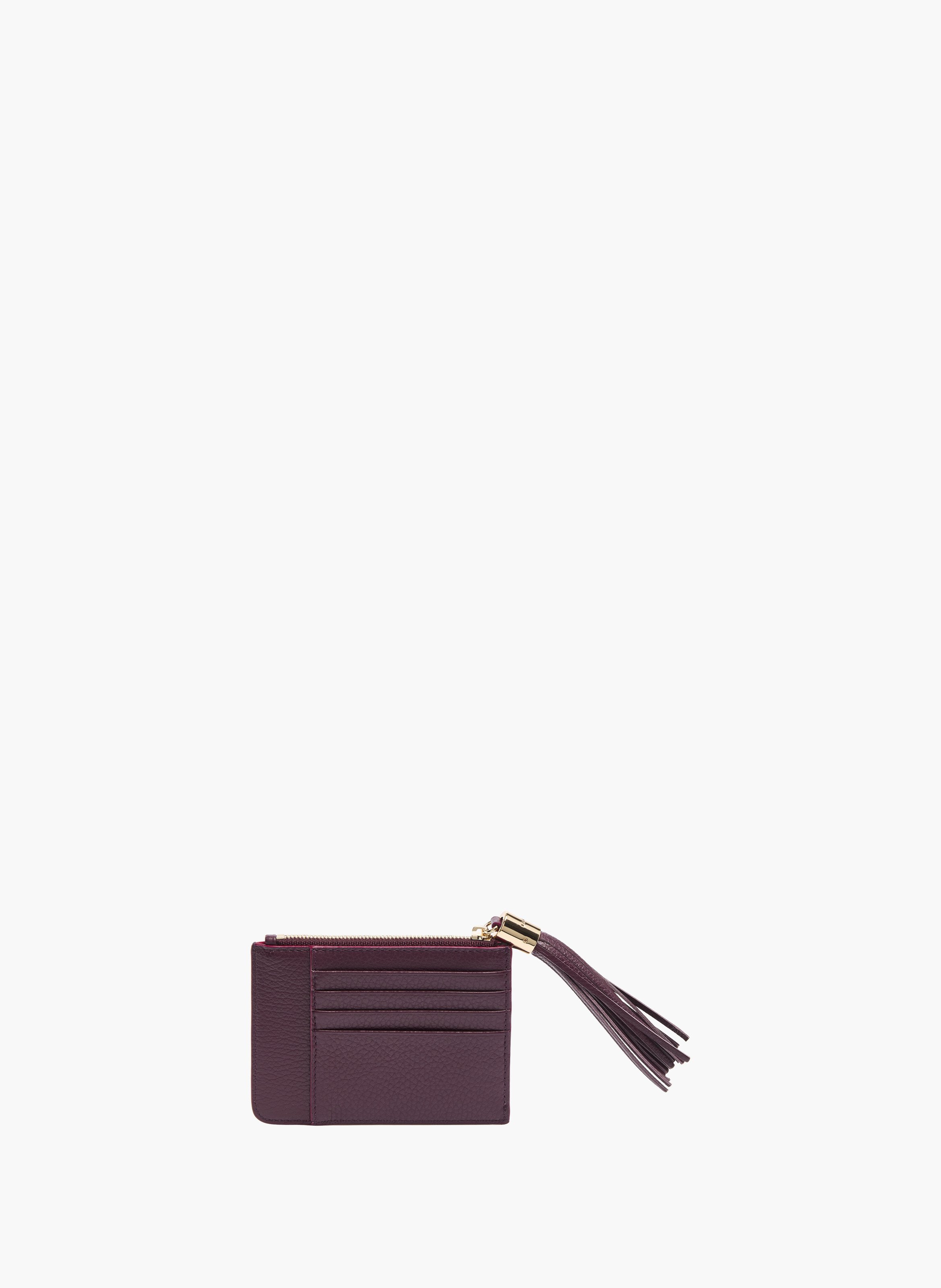 Porte-carte à fermeture éclair lancel avec soufflet en cuir de vachette grainé. LANCEL Vert