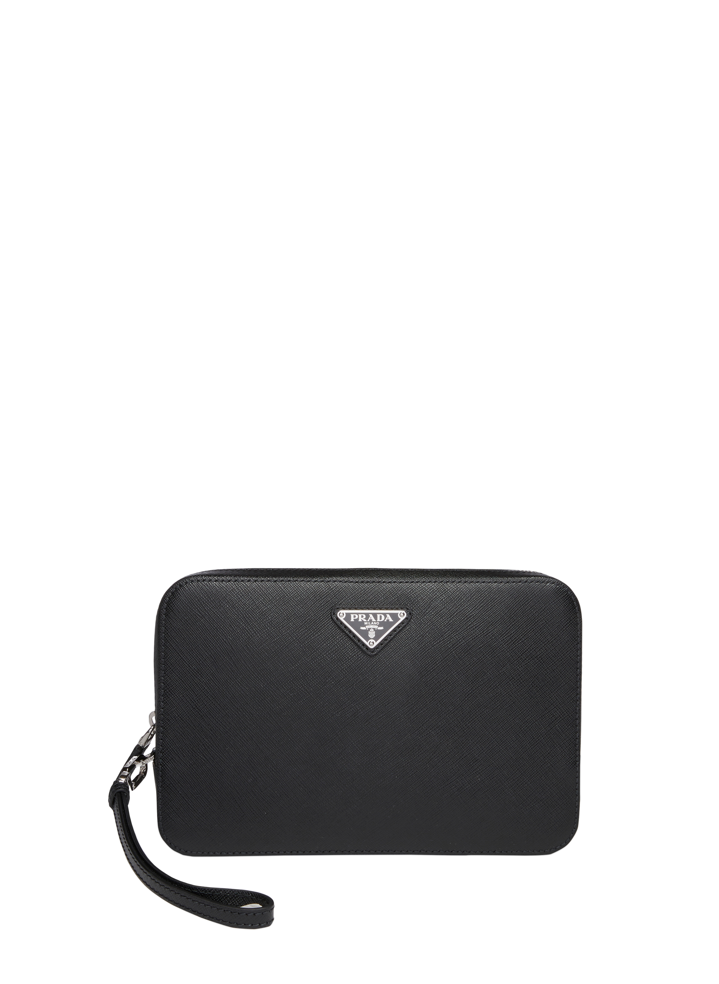 PRADA Saffiano leather Clutch Black