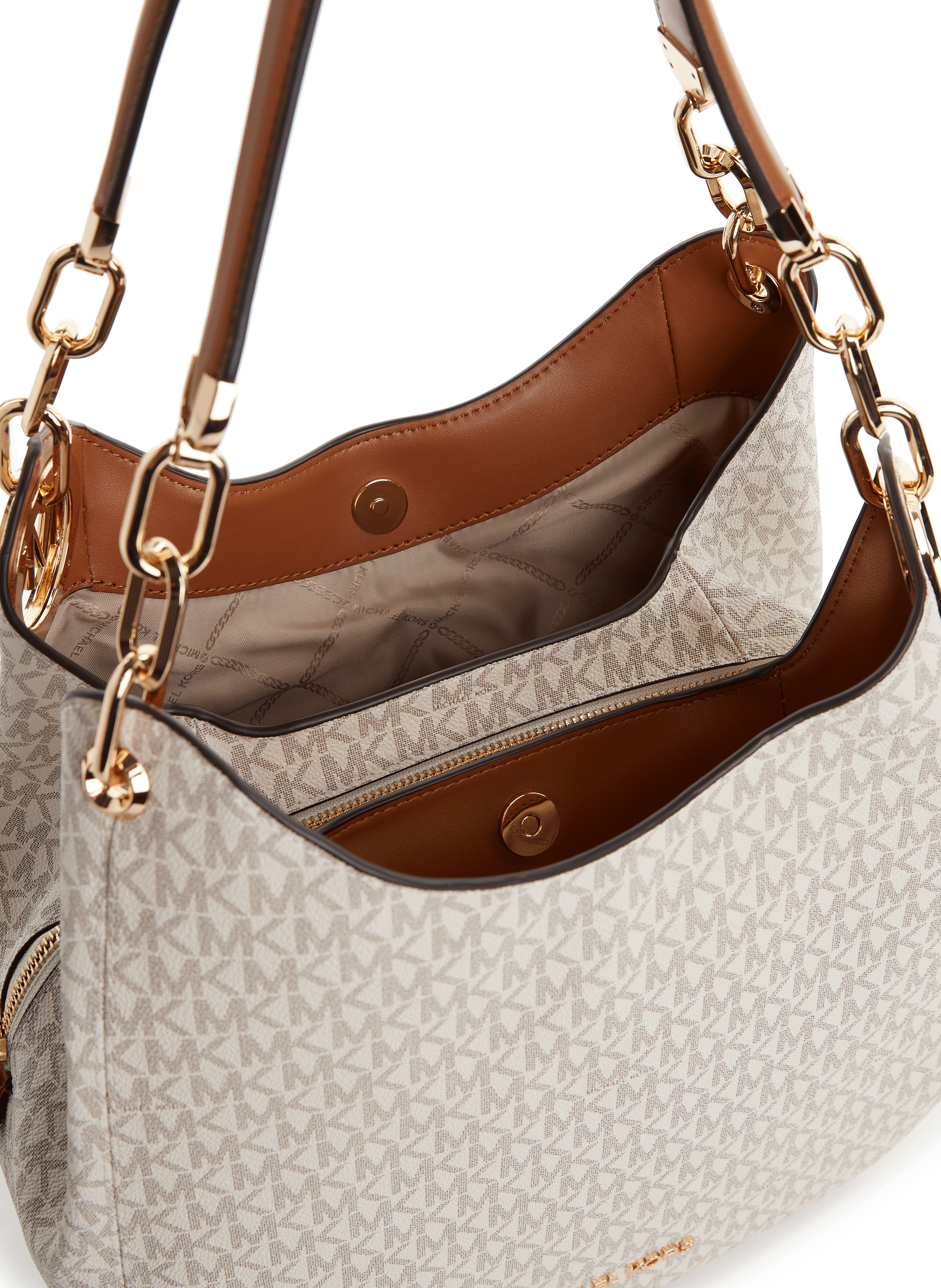 Monogrammed shoulder bag MICHAEL KORS Brown