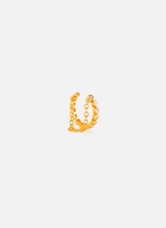 Ear cuff with crystals and pendant Silver by AU PRINTEMPS PARIS AU PRINTEMPS PARIS Ear cuff with crystals and pendant Silver
