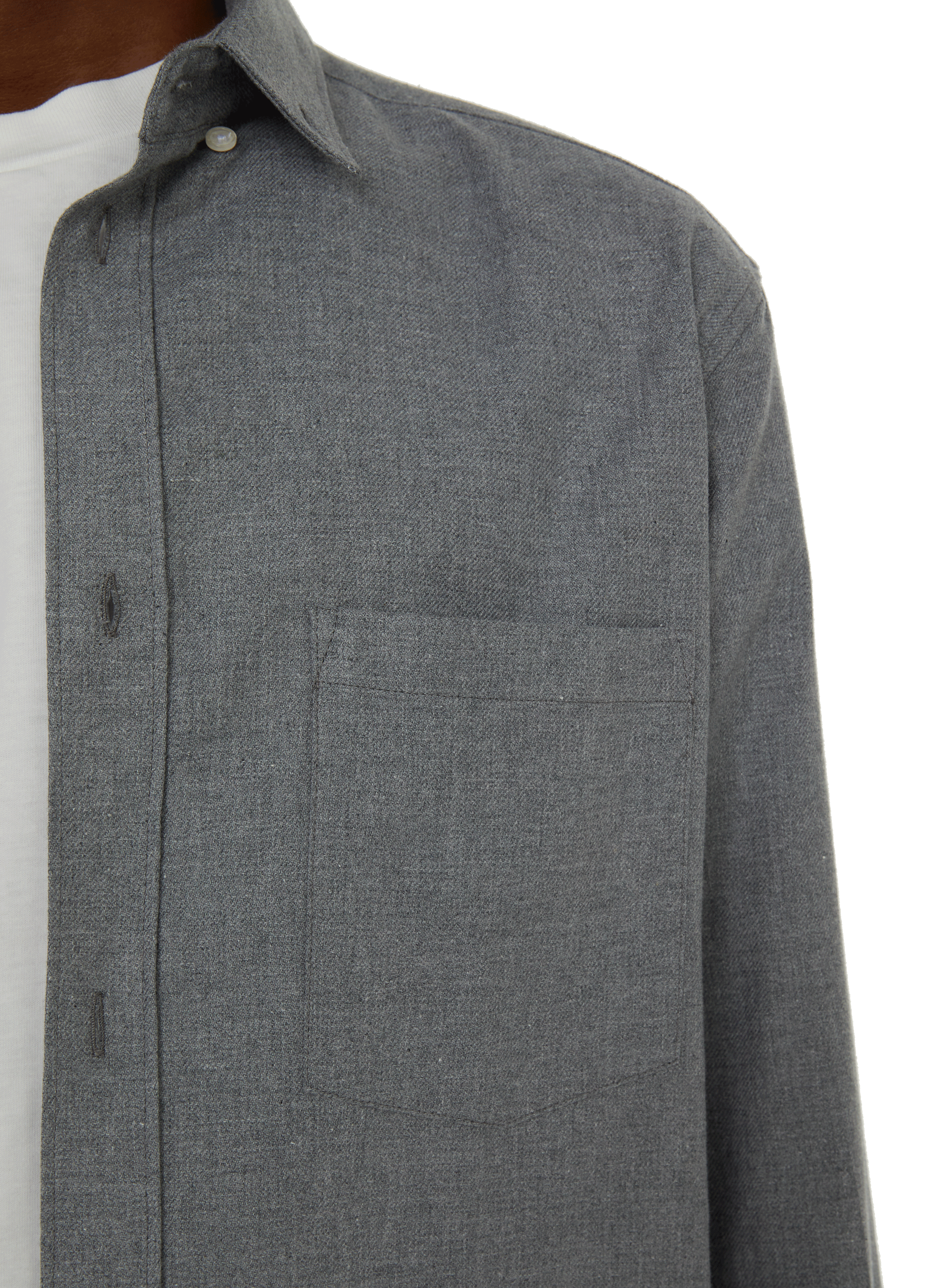 Chemise droite en coton AU PRINTEMPS PARIS Gris