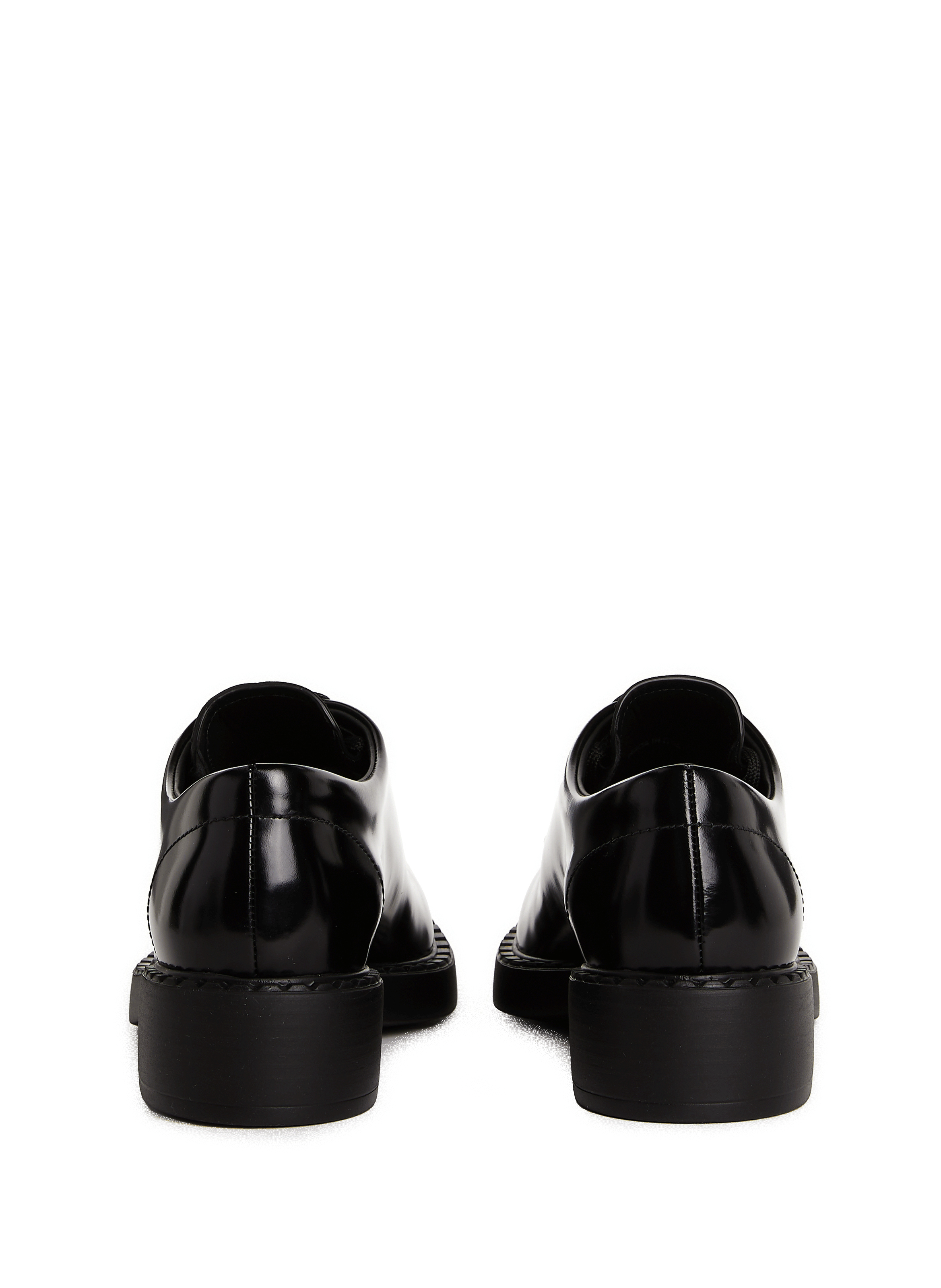 Chaussures à lacets en cuir brossé PRADA Noir