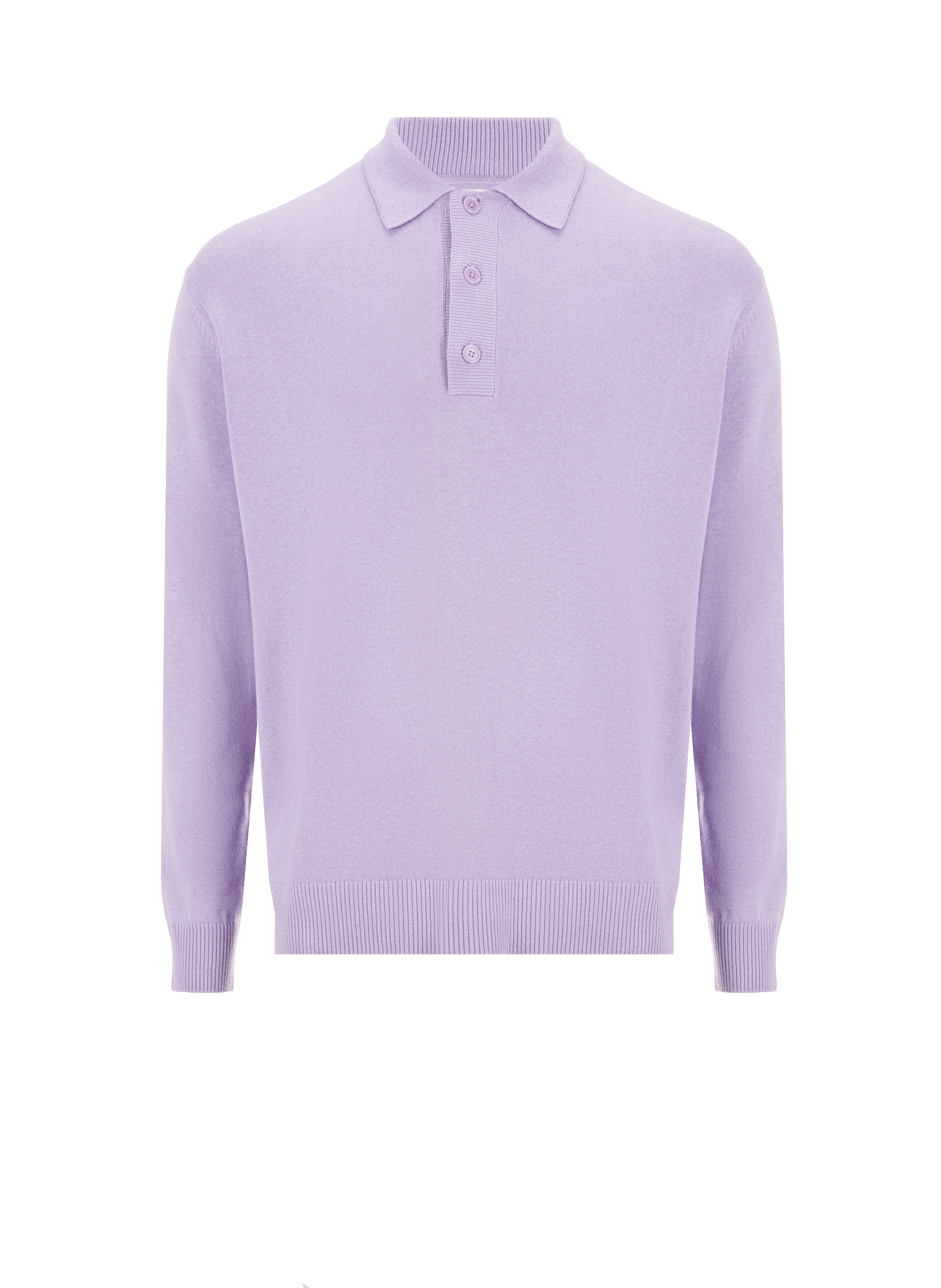 Cotton and linen polo collar jumper  SAISON 1865 Purple
