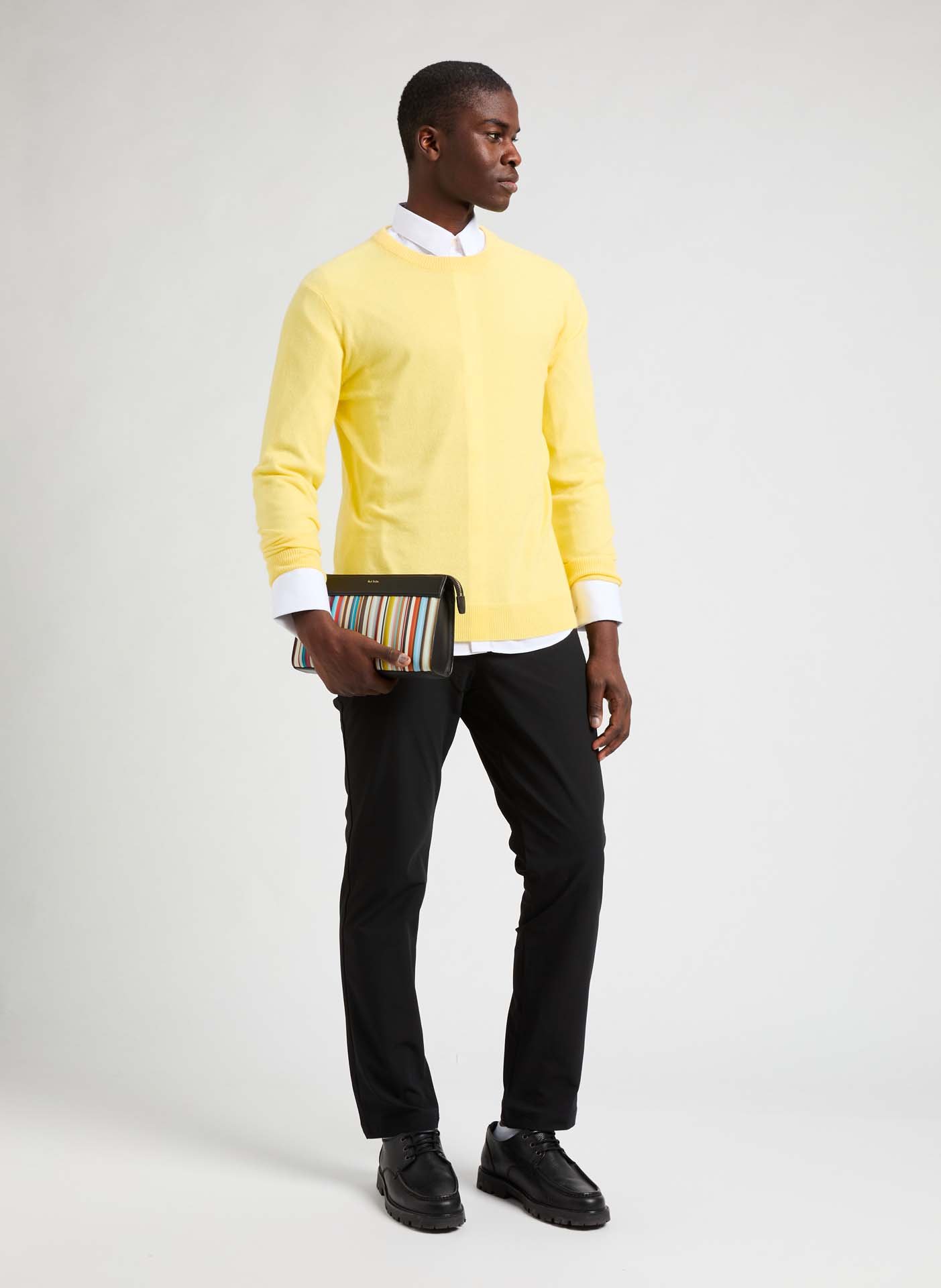 Pull col rond en cachemire AU PRINTEMPS PARIS Jaune