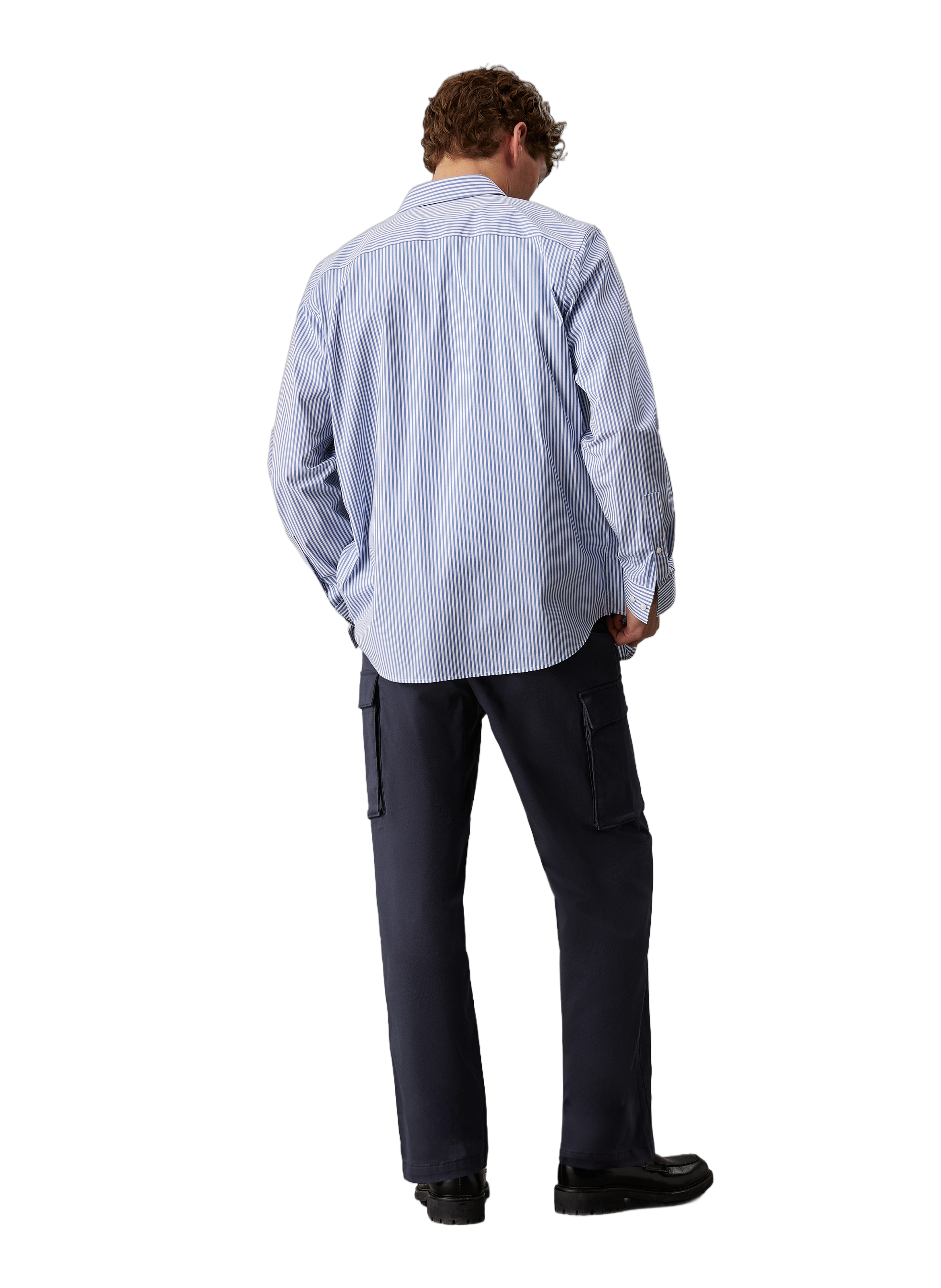 Pantalon cargo en coton CALVIN KLEIN Bleu