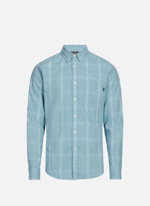 Chemise slim en lin et coton Bleu by DOCKERS DOCKERS Chemise slim en lin et coton Bleu