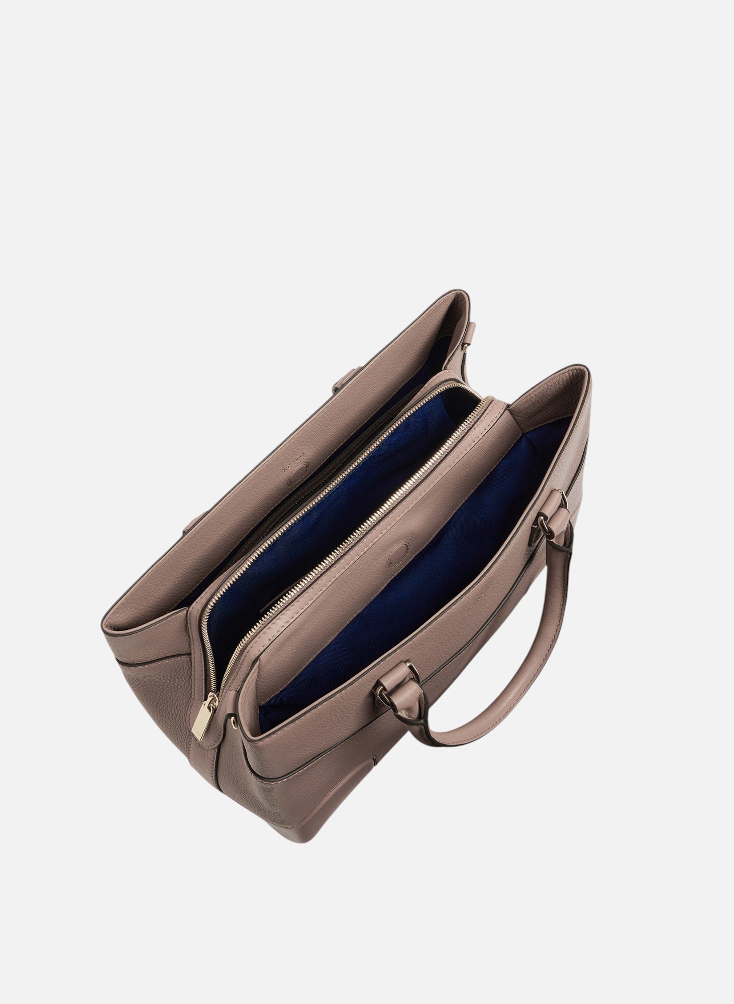 Grand sac à main romy en cuir grainé et lisse LE TANNEUR Gris