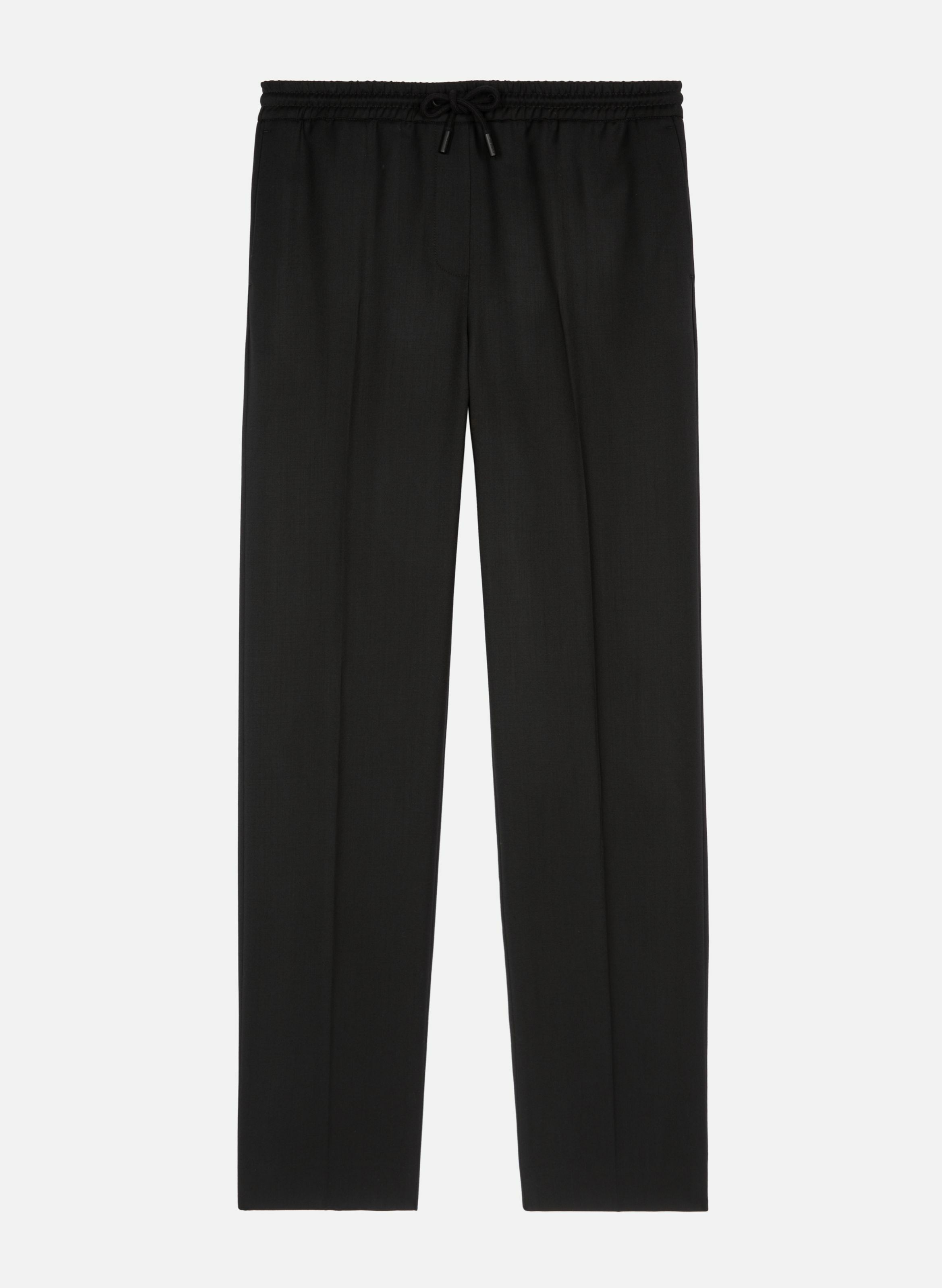 Pantalon droit en laine THE KOOPLES Noir