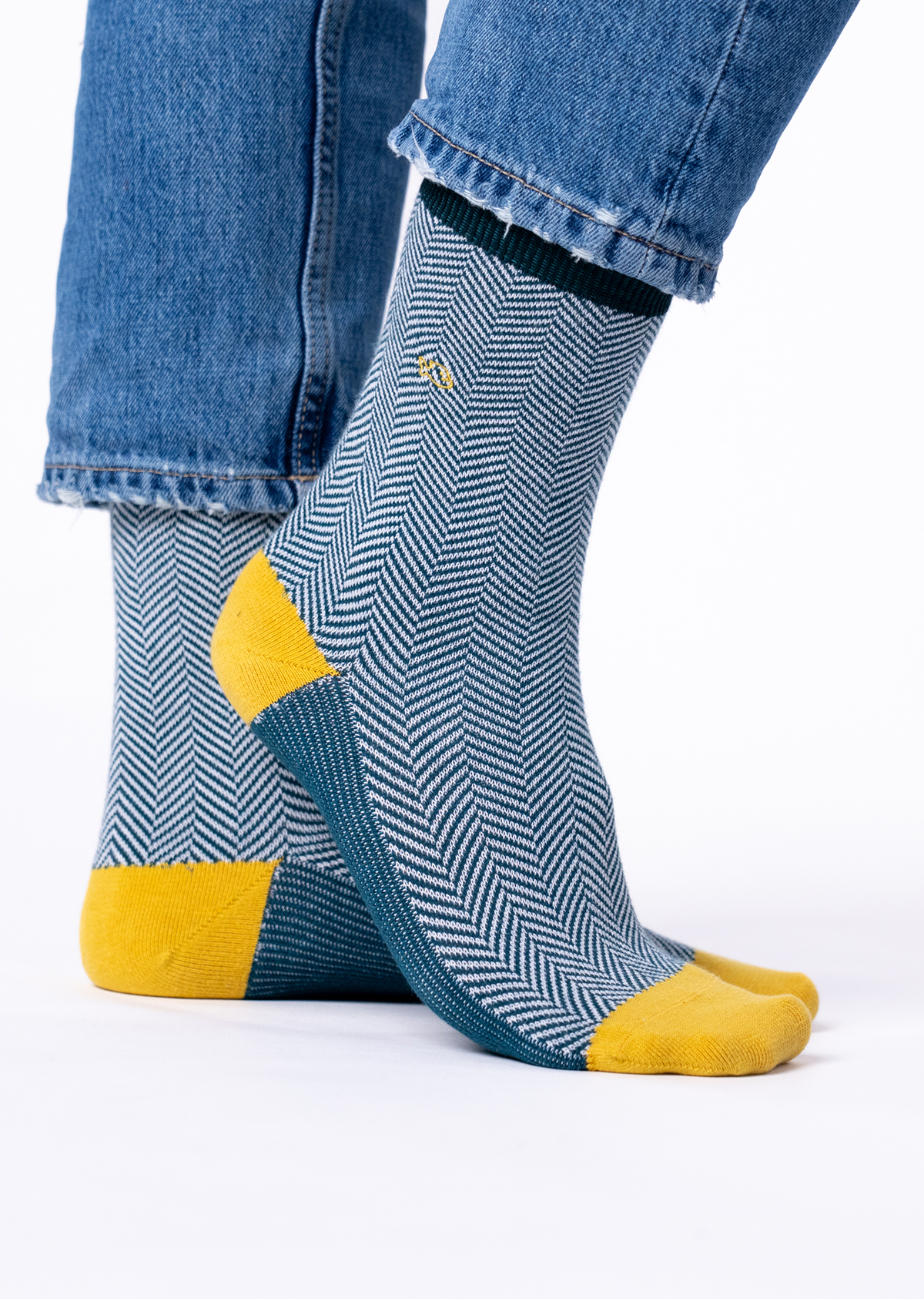 Chaussettes en coton peigné chevrons BILLYBELT Vert