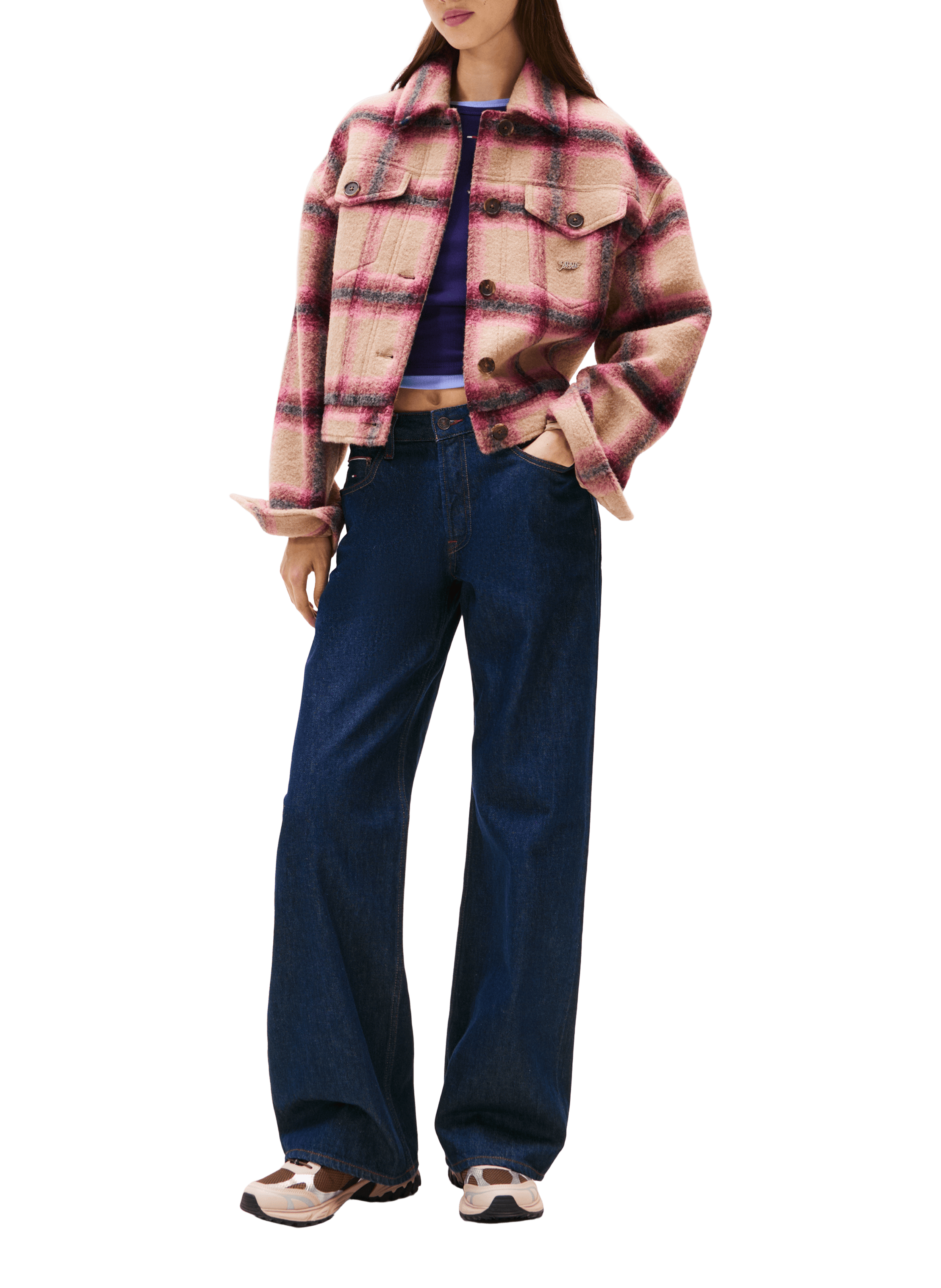 Veste à logo en laine mélangée TOMMY HILFIGER Multicolore