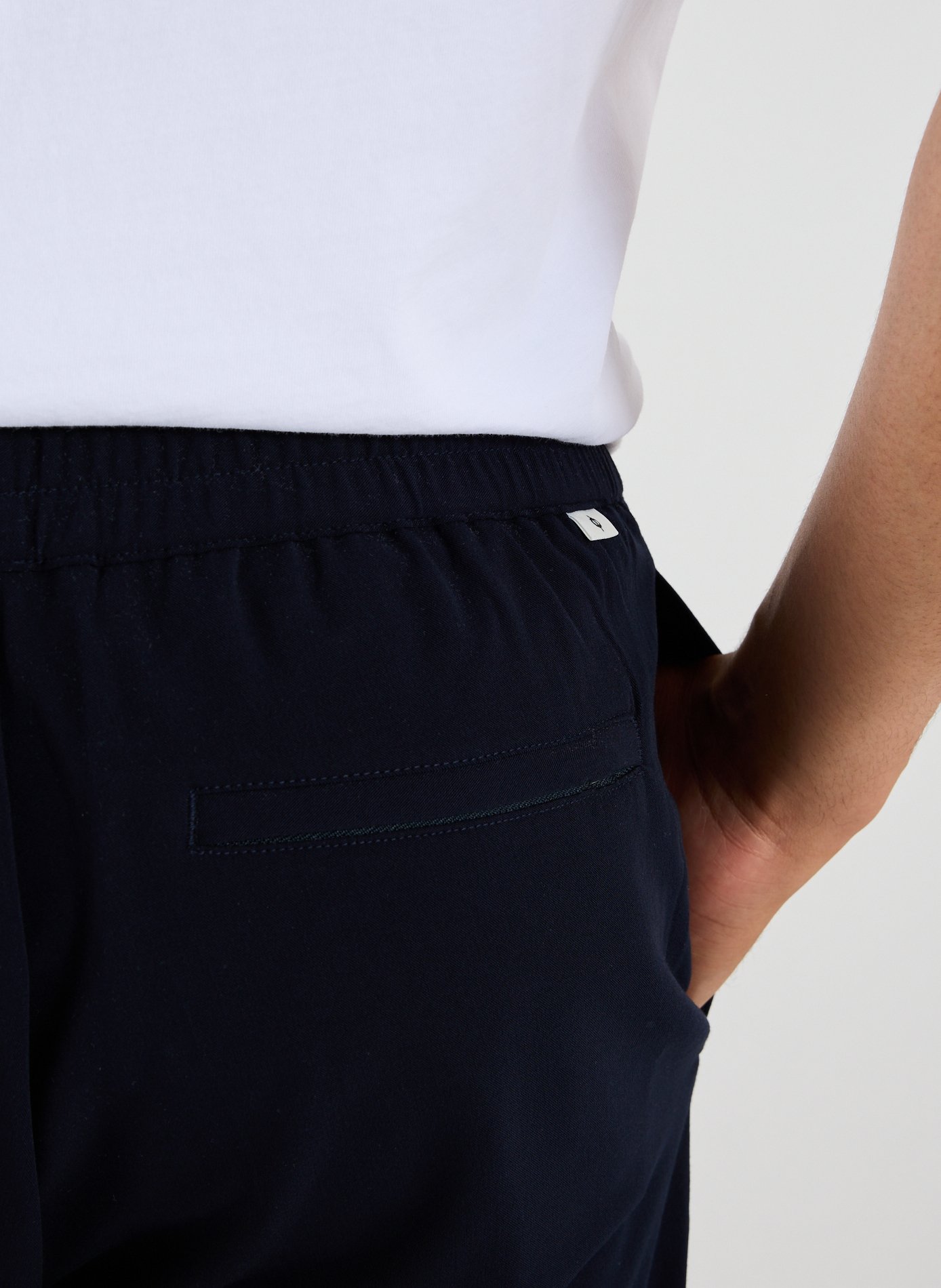 Pantalon droit à taille élastiquée SAMSOE SAMSOE Bleu