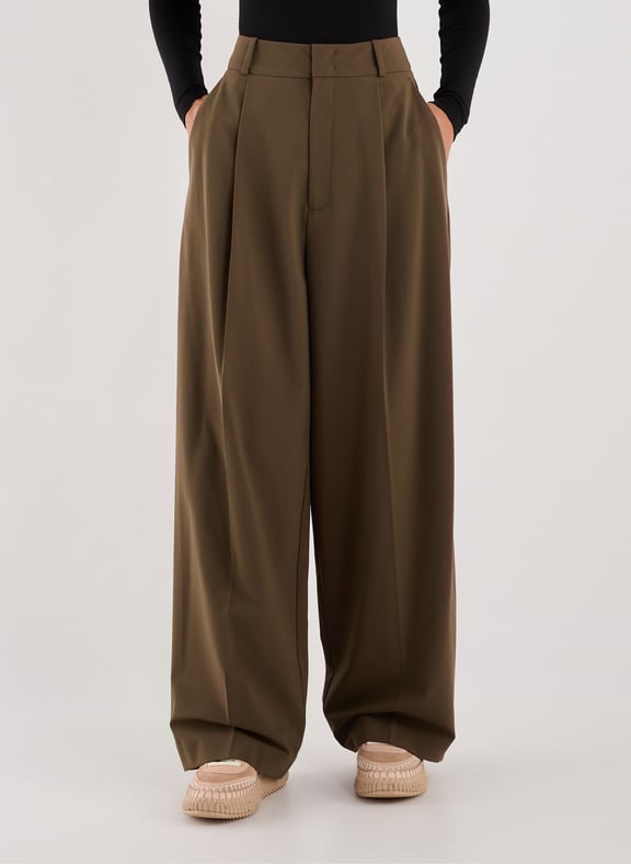 Straight pleated pants Brown by ADOLFO DOMINGUEZ ADOLFO DOMINGUEZ Straight pleated pants Brown