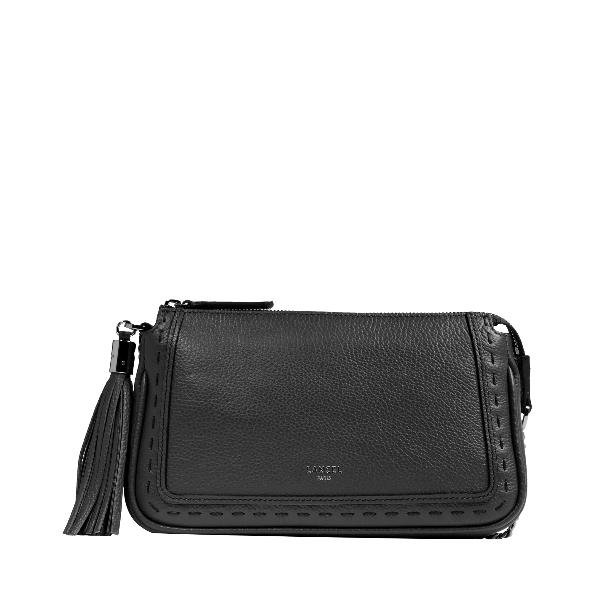 LANCEL Portefeuille chaine premier flirt de lancel en cuir Noir