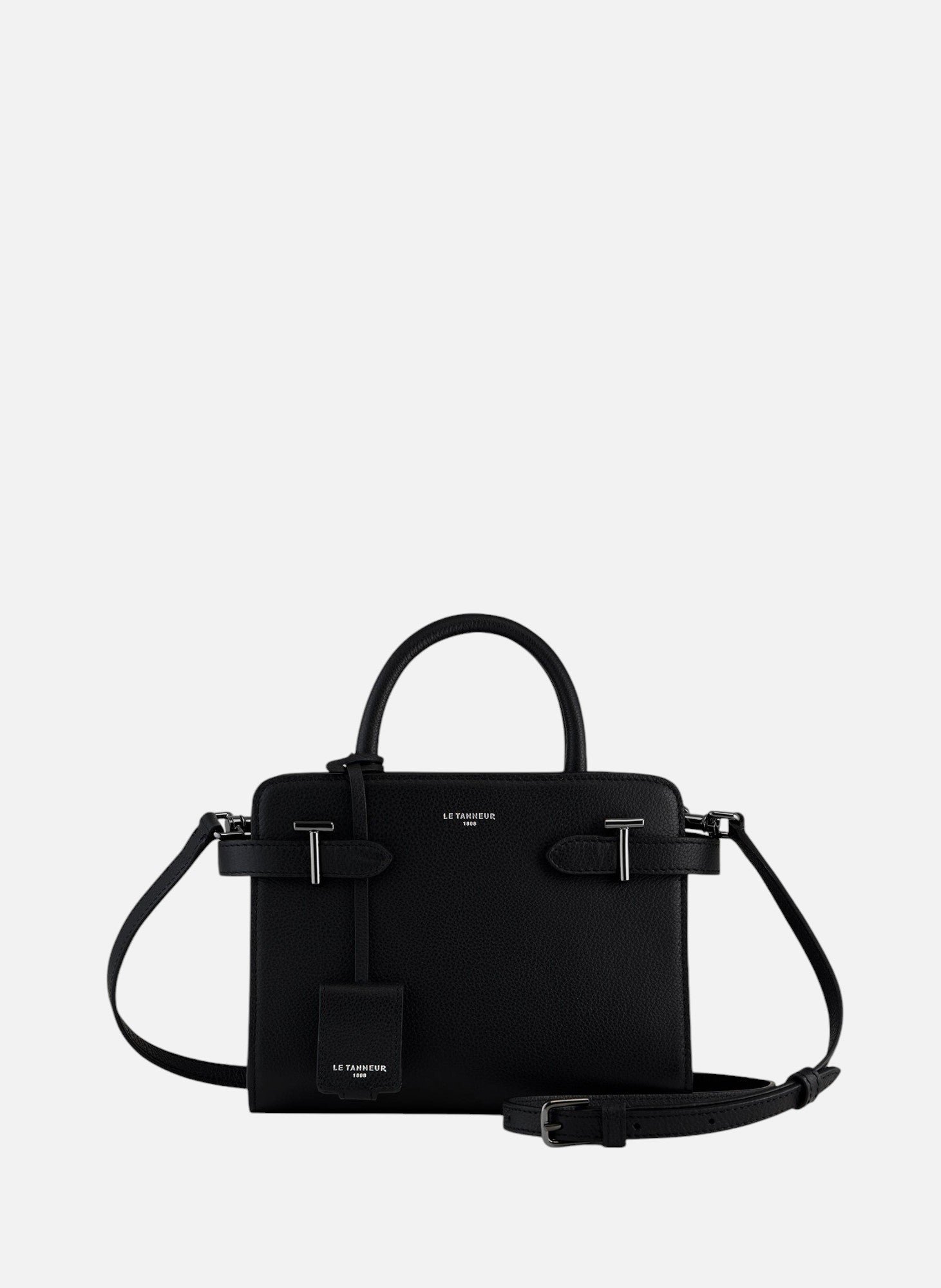LE TANNEUR Petit sac à main emilie en cuir grainé Noir