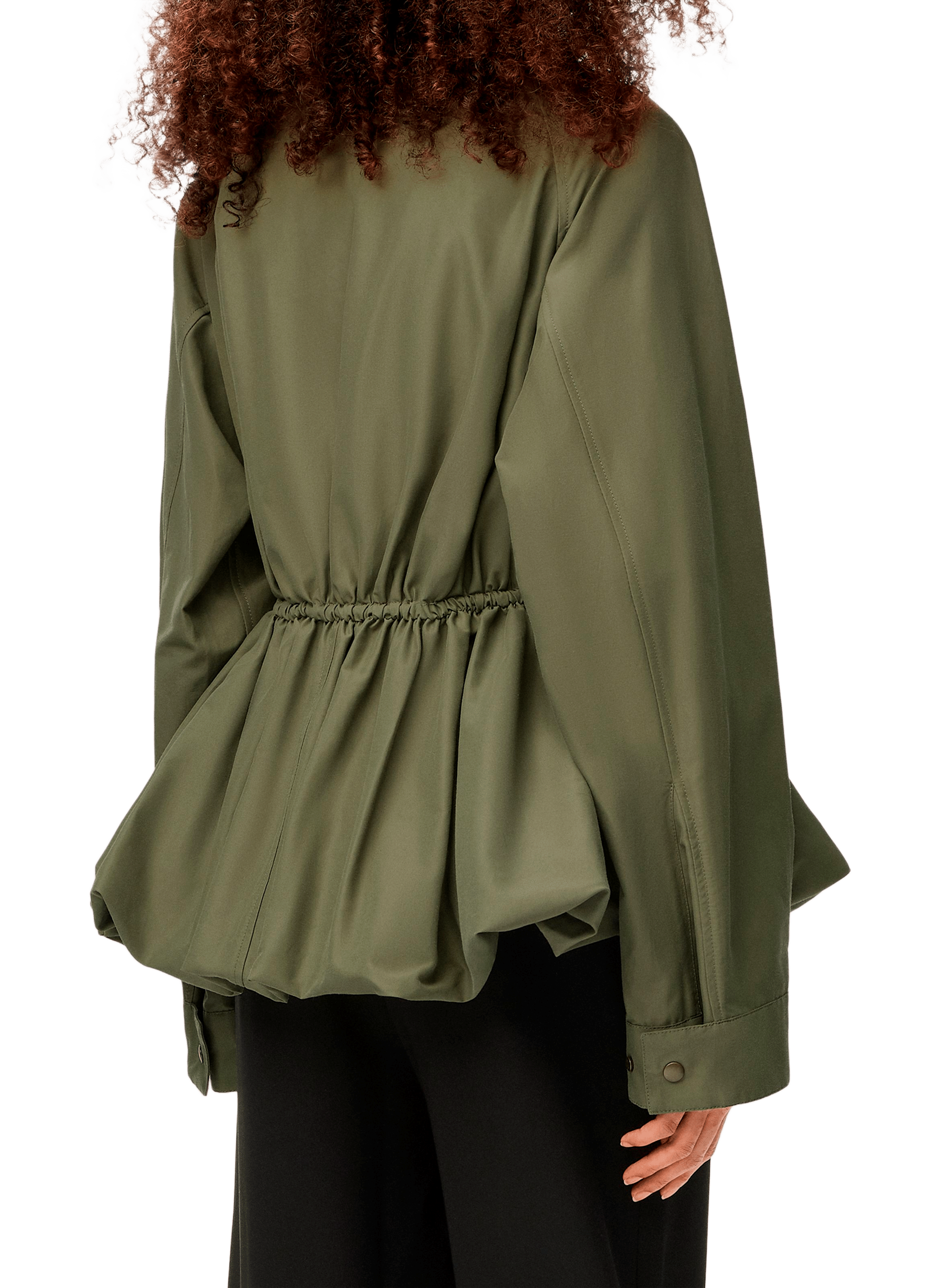 Fitted jacket in mixed leather and cotton LOEWE Green