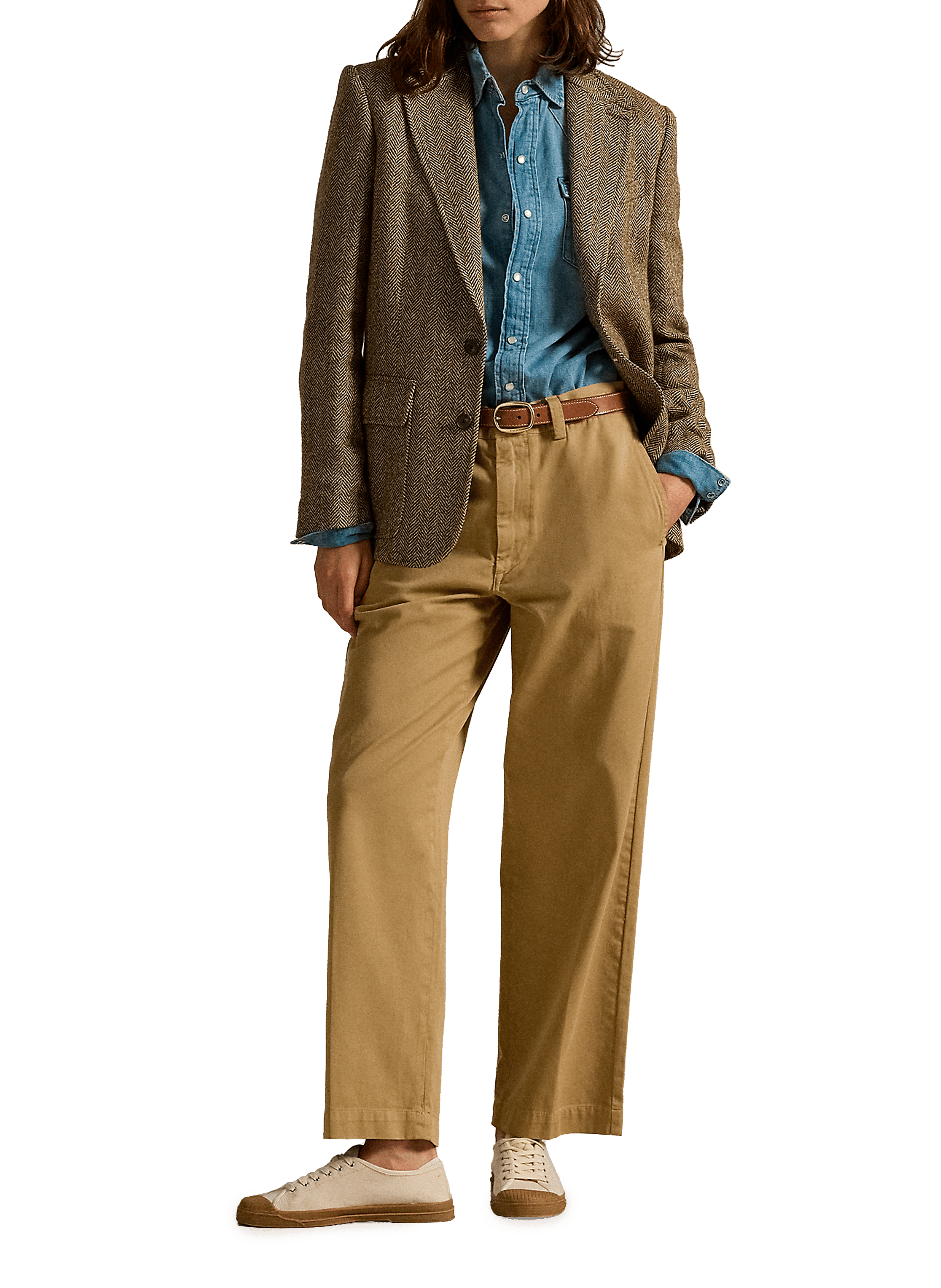 Pantalon droit en coton  POLO RALPH LAUREN Kaki