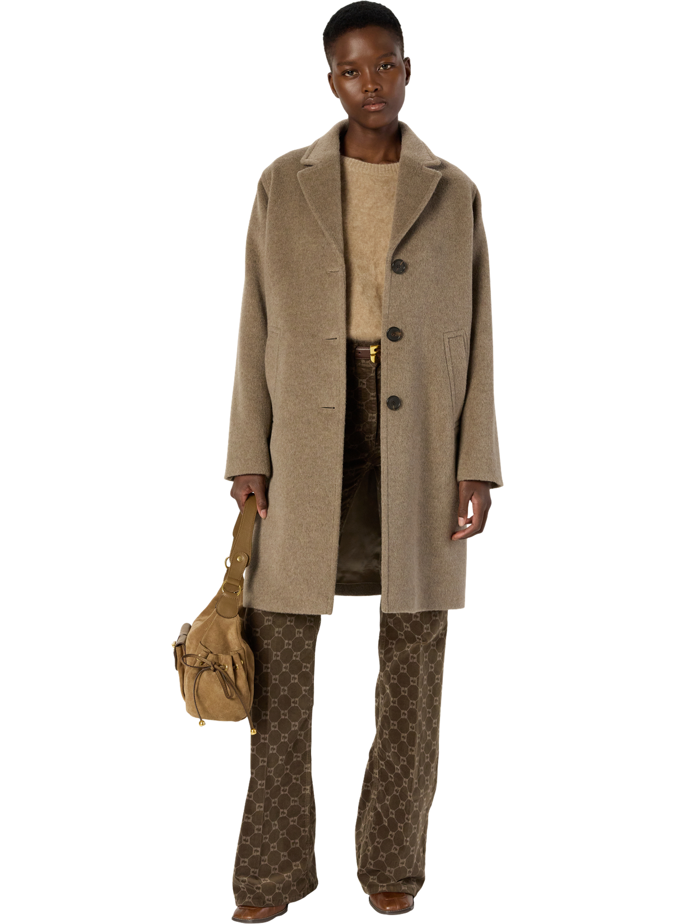 Manteau droit en laine - minaelle GERARD DAREL Marron