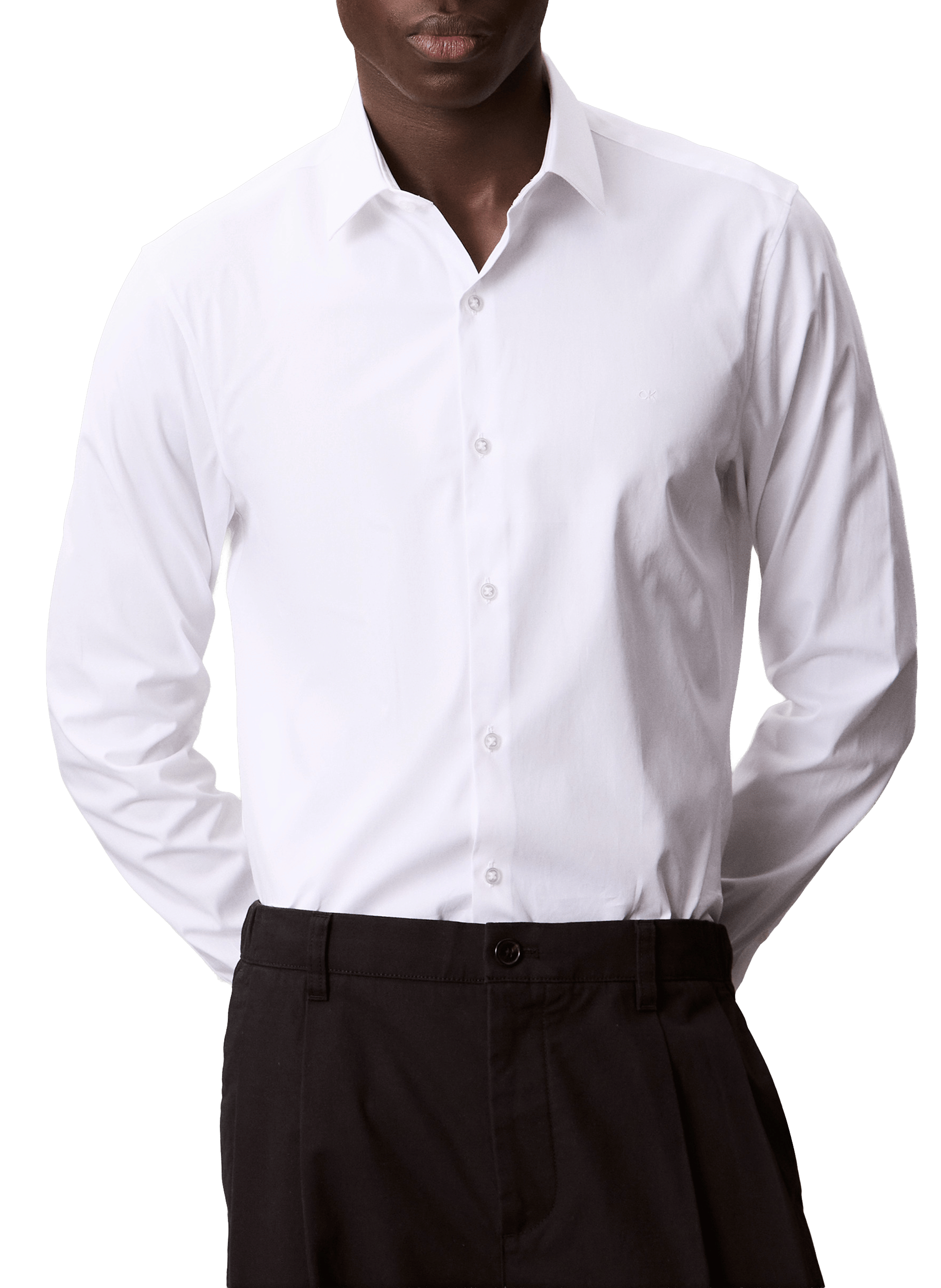 Classic fitted cotton shirt White by CALVIN KLEIN CALVIN KLEIN Classic fitted cotton shirt White