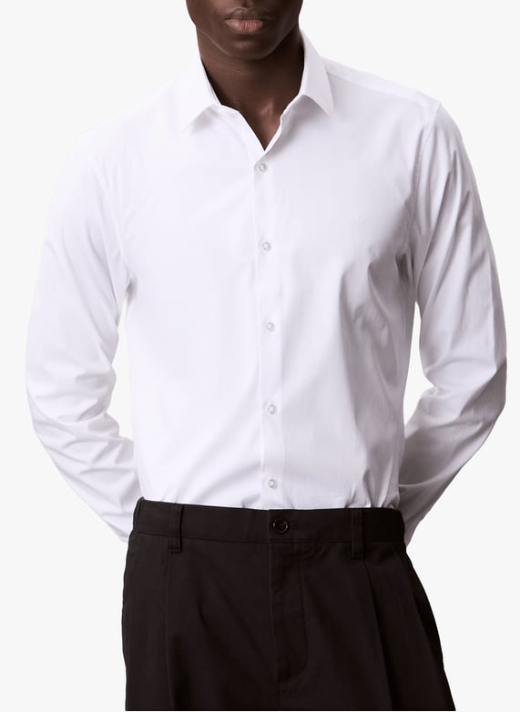 Classic fitted cotton shirt | White by CALVIN KLEIN Classic fitted cotton shirt White