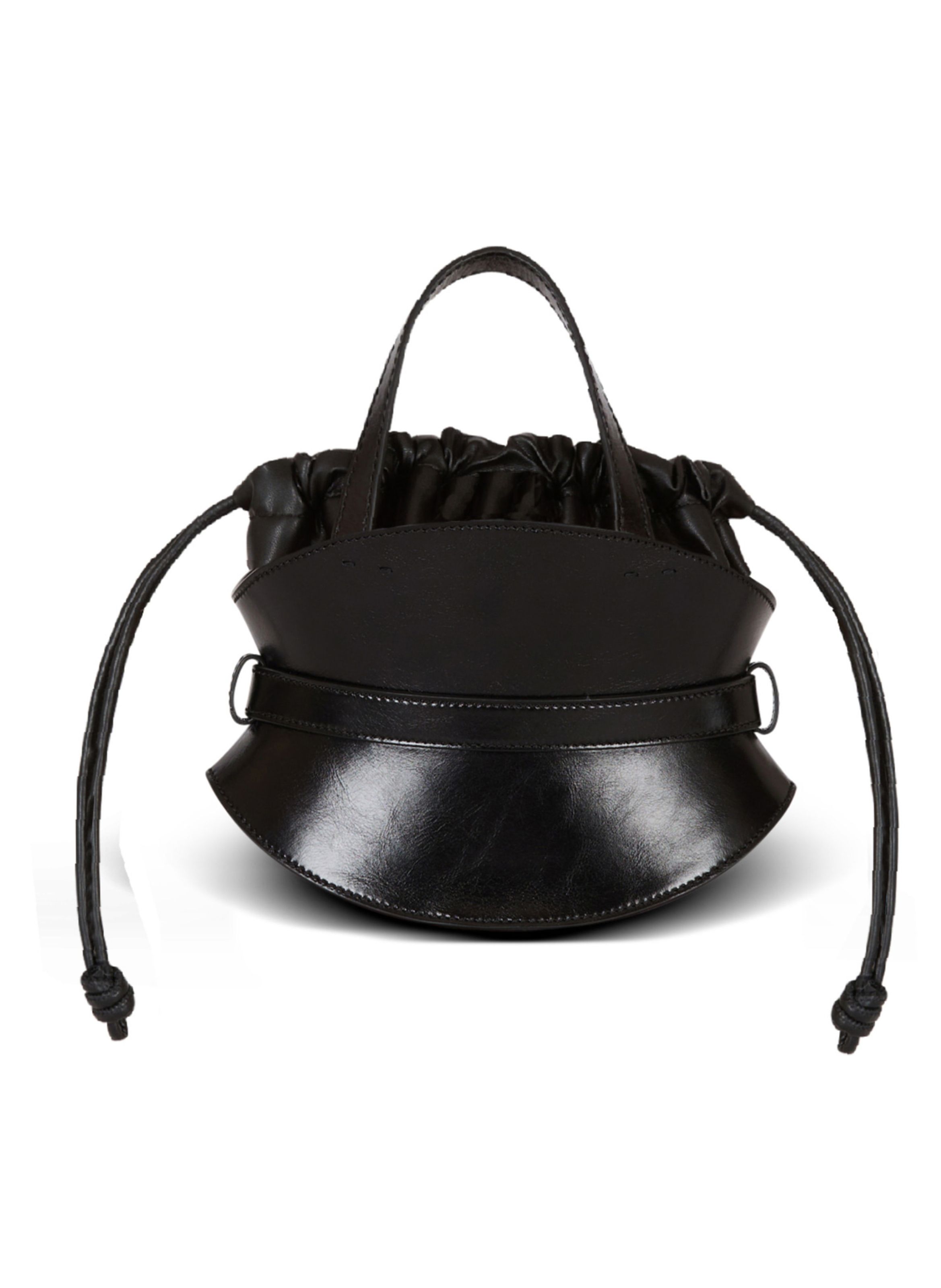 Sac shuffle mini en cuir de veau BALMAIN Noir