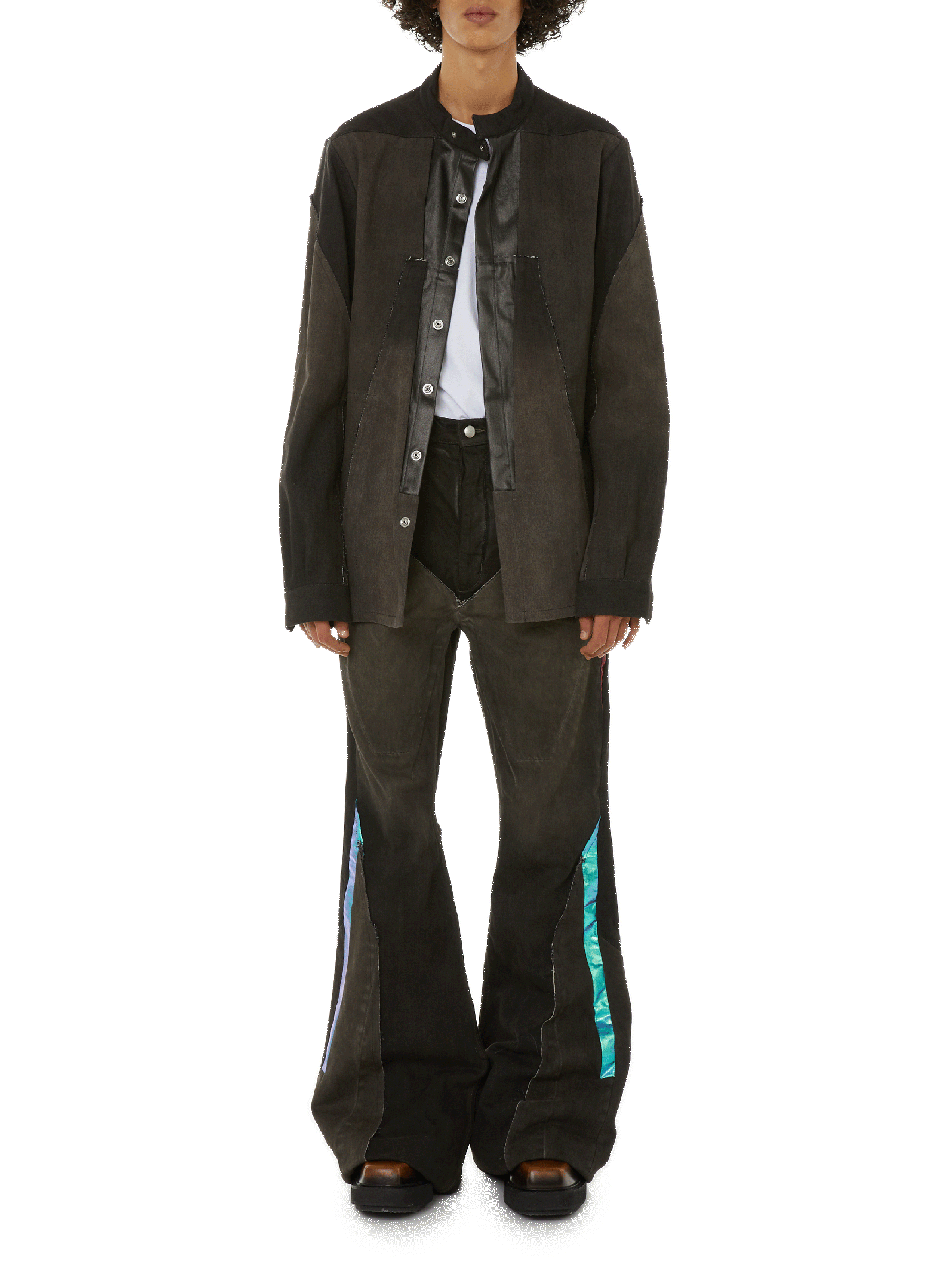 Flare jeans with panels RICK OWENS Brown