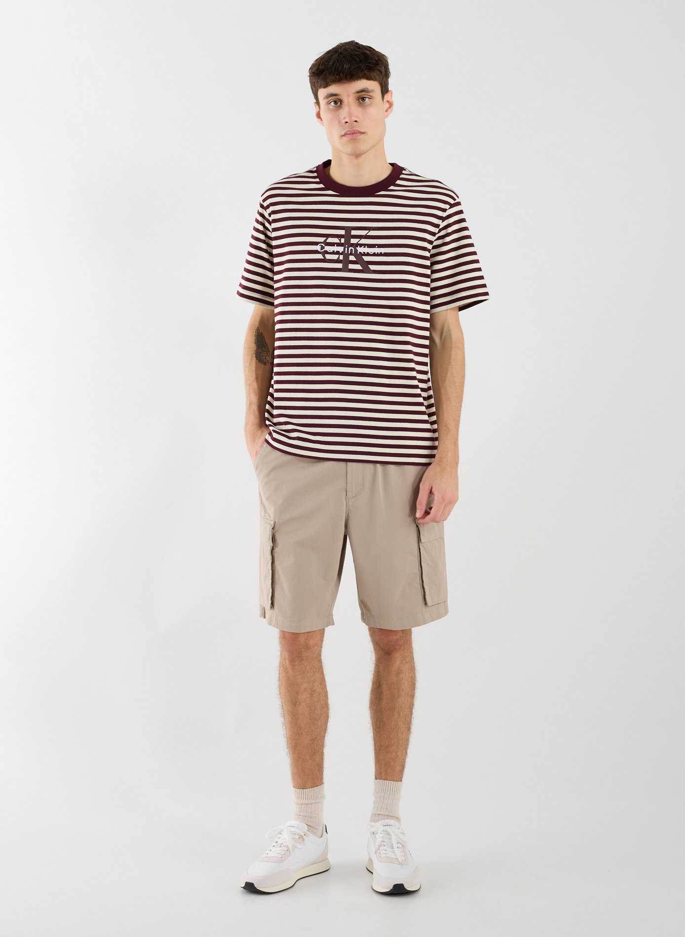 Short cargo en coton mélangé CALVIN KLEIN Marron