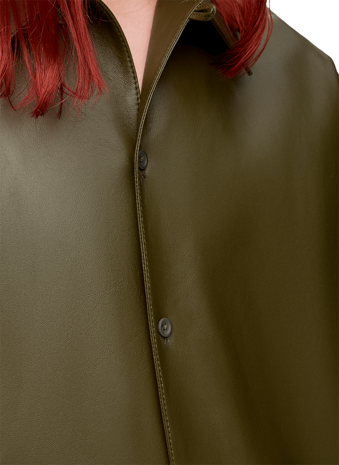 Straight shirt in lambskin leather LOEWE Green