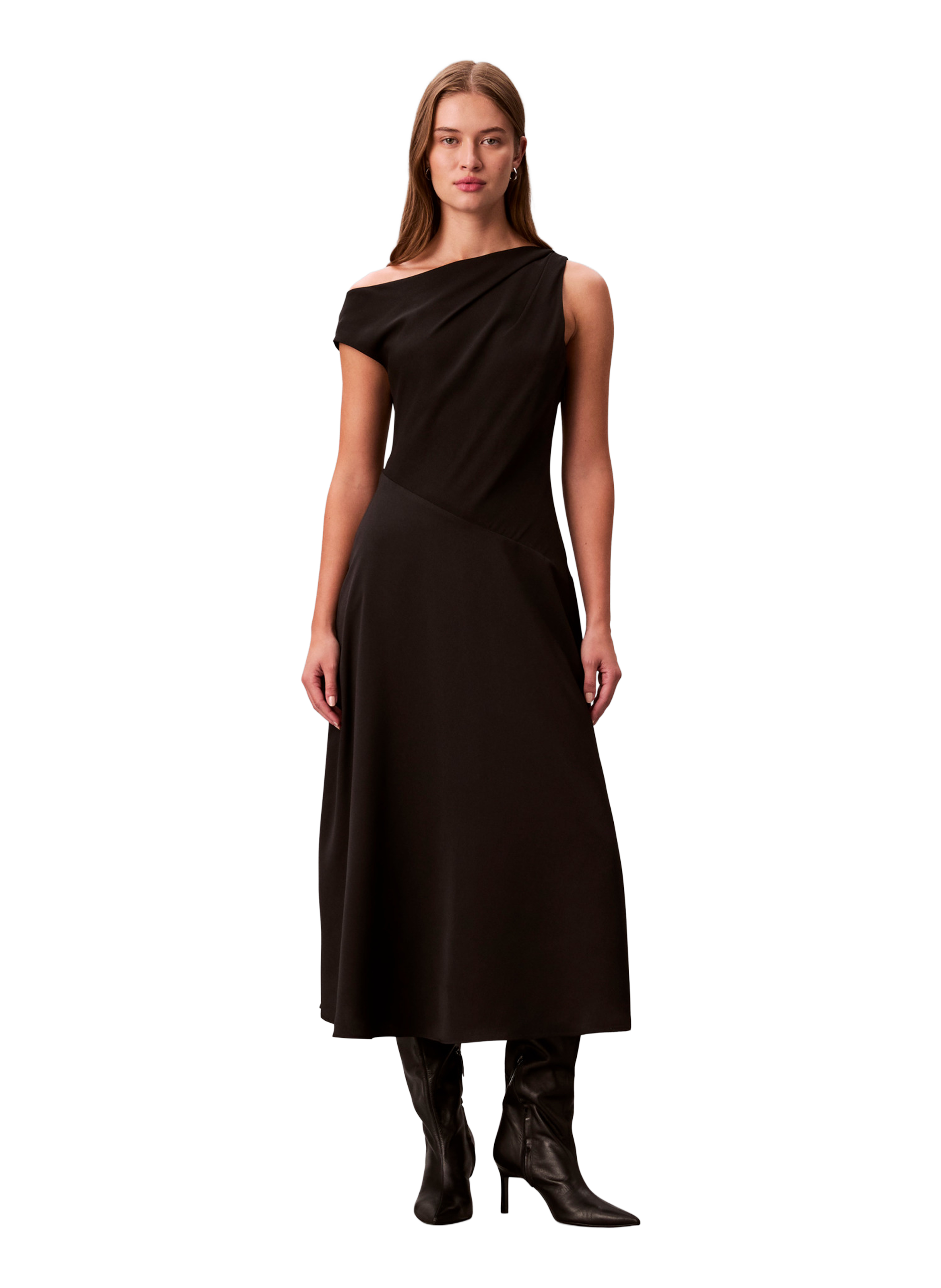 Flared midi dress CALVIN KLEIN Black