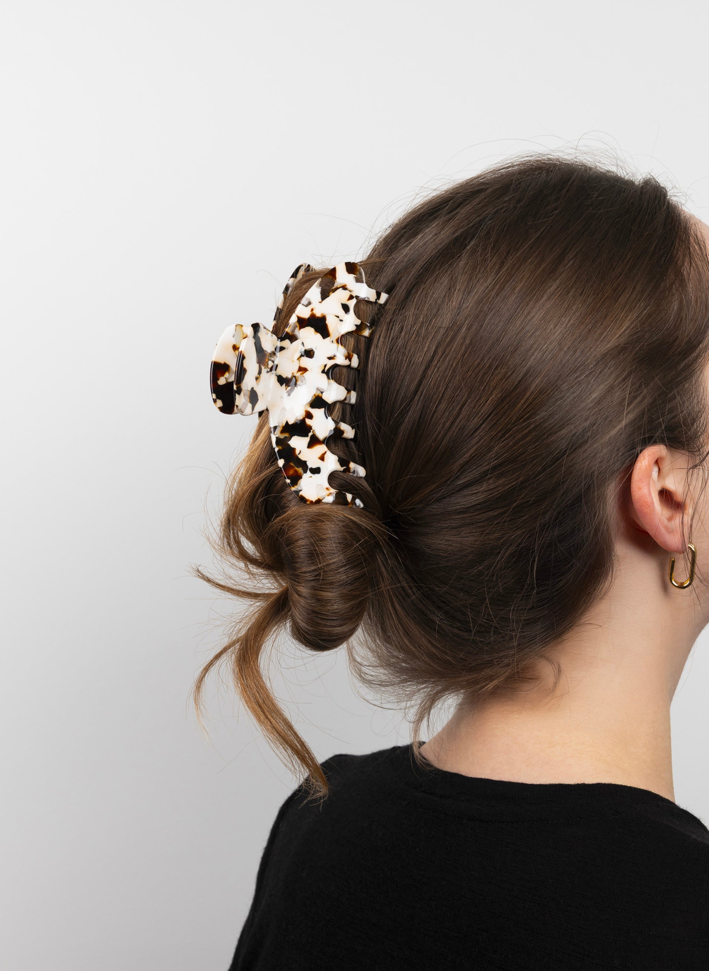 Pince à cheveux en acétate de cellulose KURAGE GINZA Marron